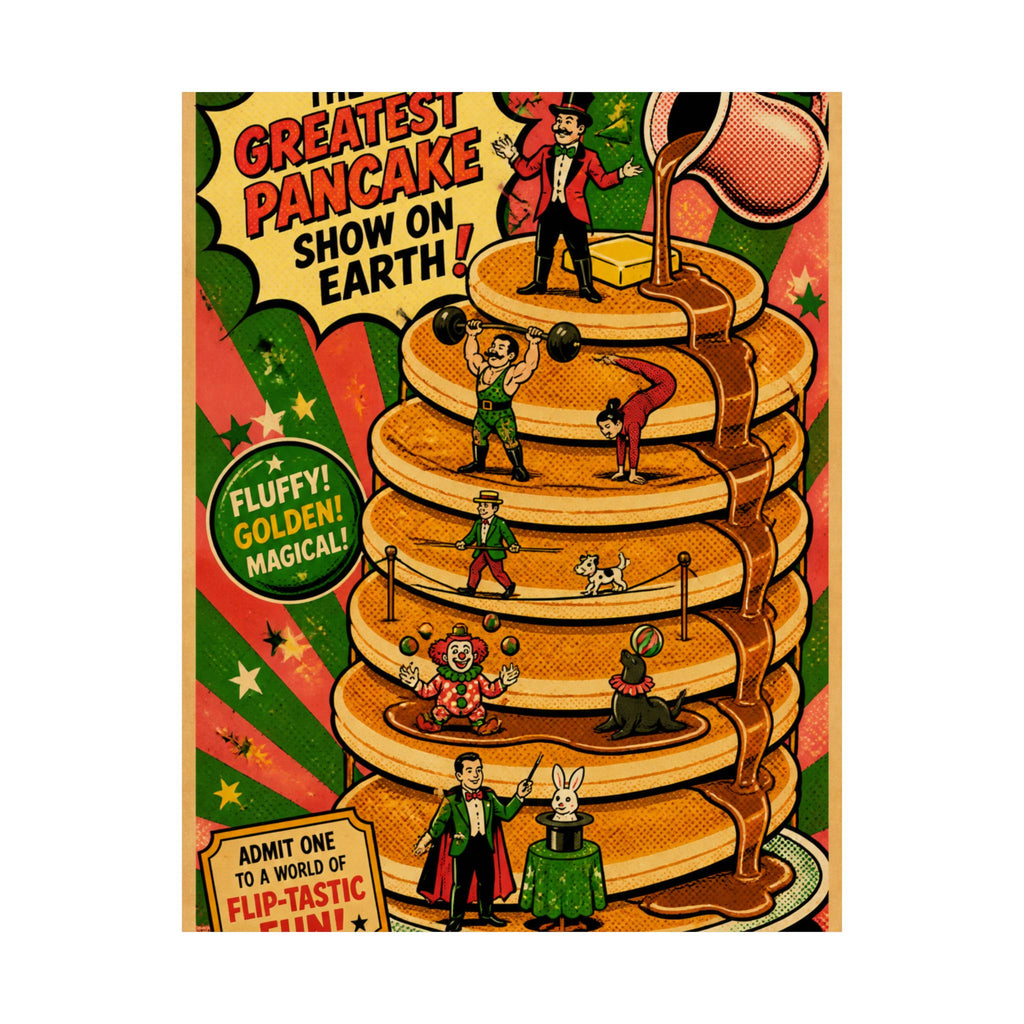 Pancake Stack Platform Wall Art Poster 18×24 Pop Art Living Room Decor Maximalist Print