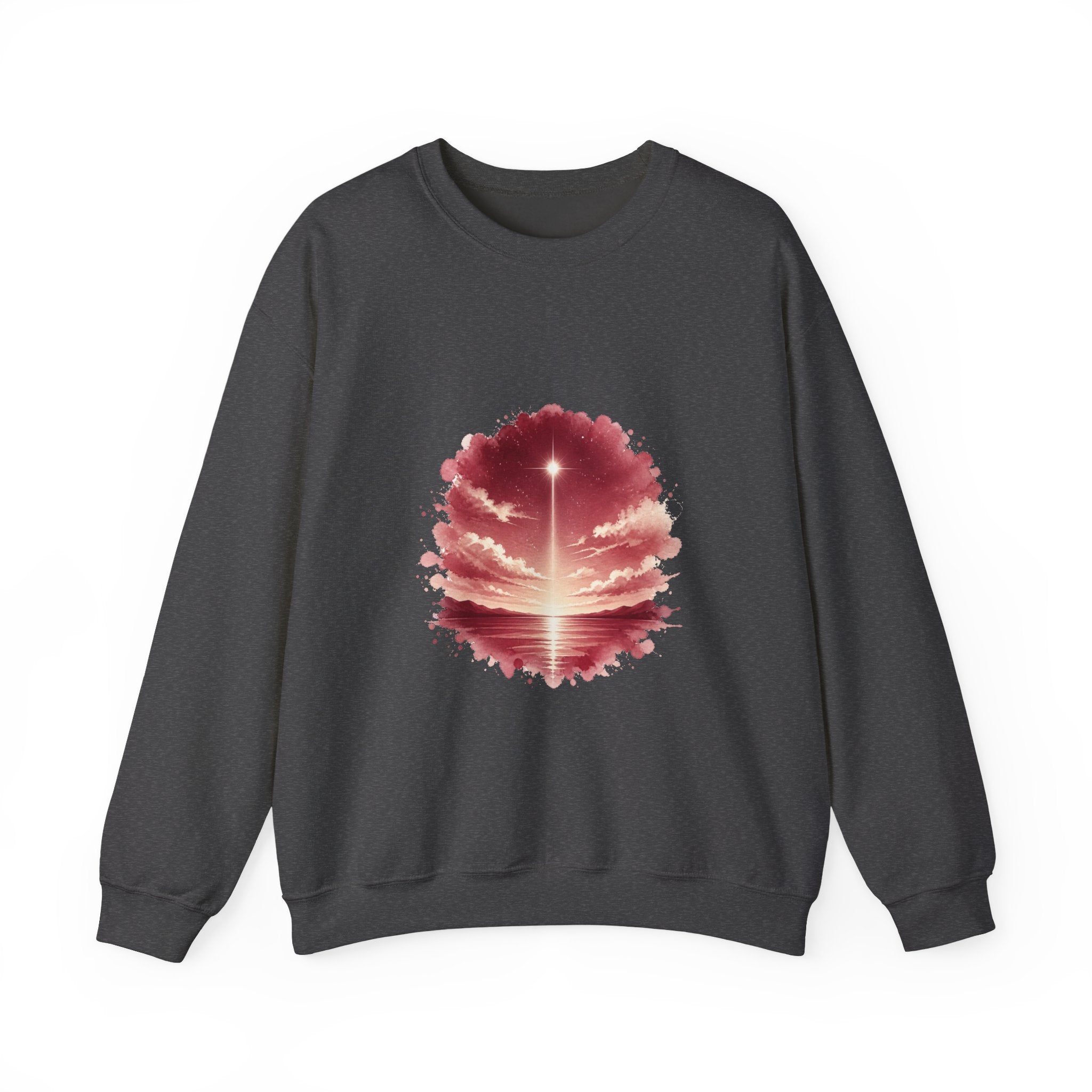 Matching Couple Sweatshirt - Evening & Morning Star Matching Couple Crewneck Sweatshirt Watercolor Art His Hers Engagement Gift - Design A