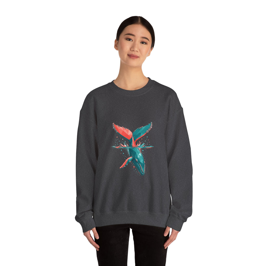 Matching Couple Sweatshirt - Eagle & Whale Matching Couple Comfort Colors Crew Geometric Art His Hers Love Gift - Design B