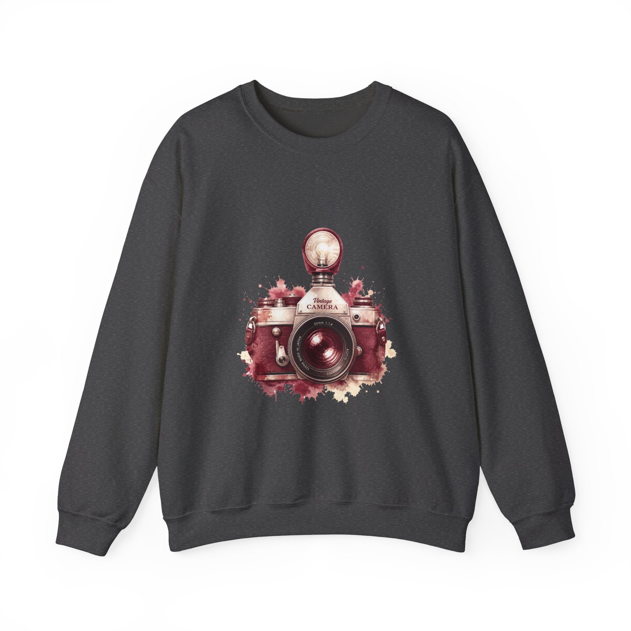 Matching Couple Sweatshirt - Camera & Film Matching Couple Premium Fleece Sweatshirt Watercolor Art His Hers Birthday Gift - Design A