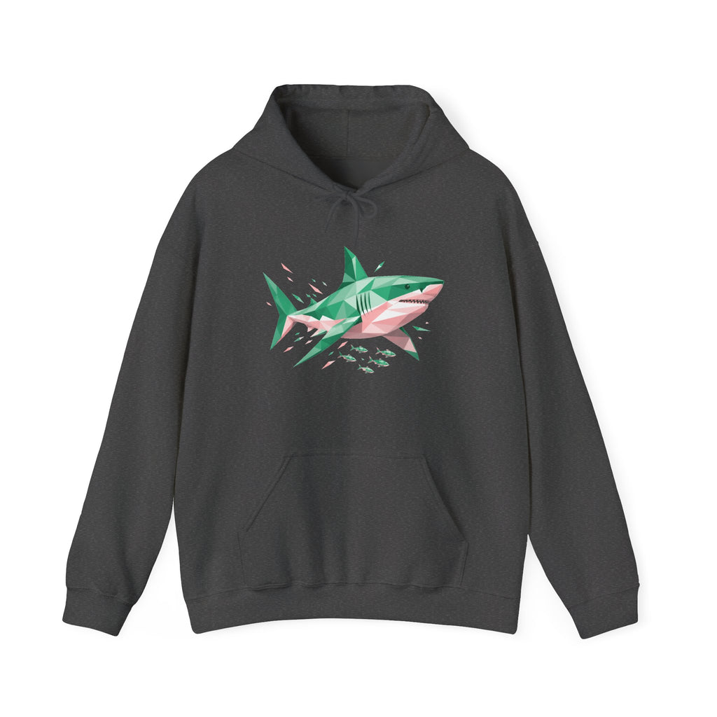 Matching Couple Sweatshirt - Shark & Dolphin Matching Couple Hooded Sweatshirt Geometric Art His Hers Couple Gift - Design A
