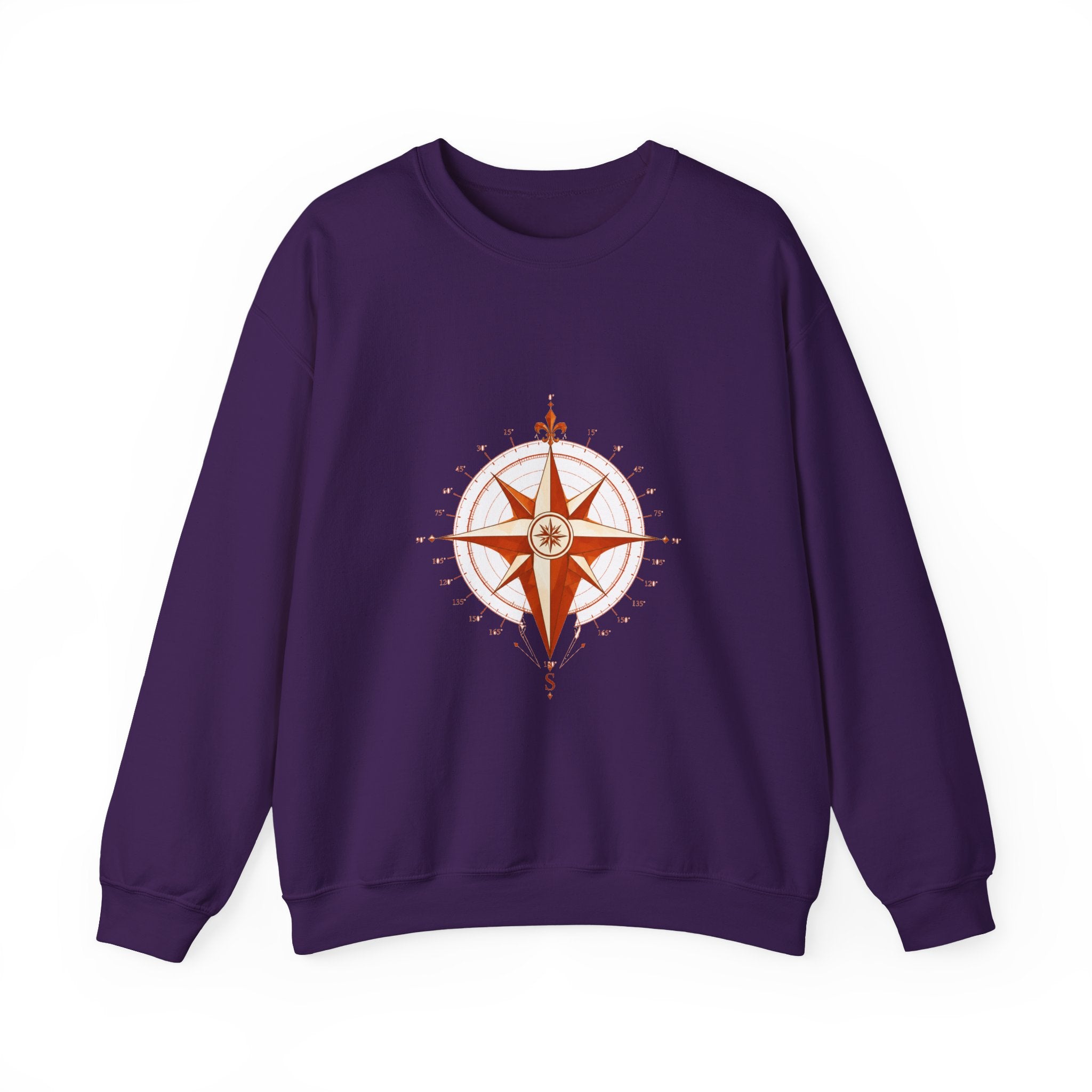 Matching Couple Sweatshirt - Compass North & South Matching Couple Comfort Colors Crew Geometric Art His Hers Love Gift - Design B