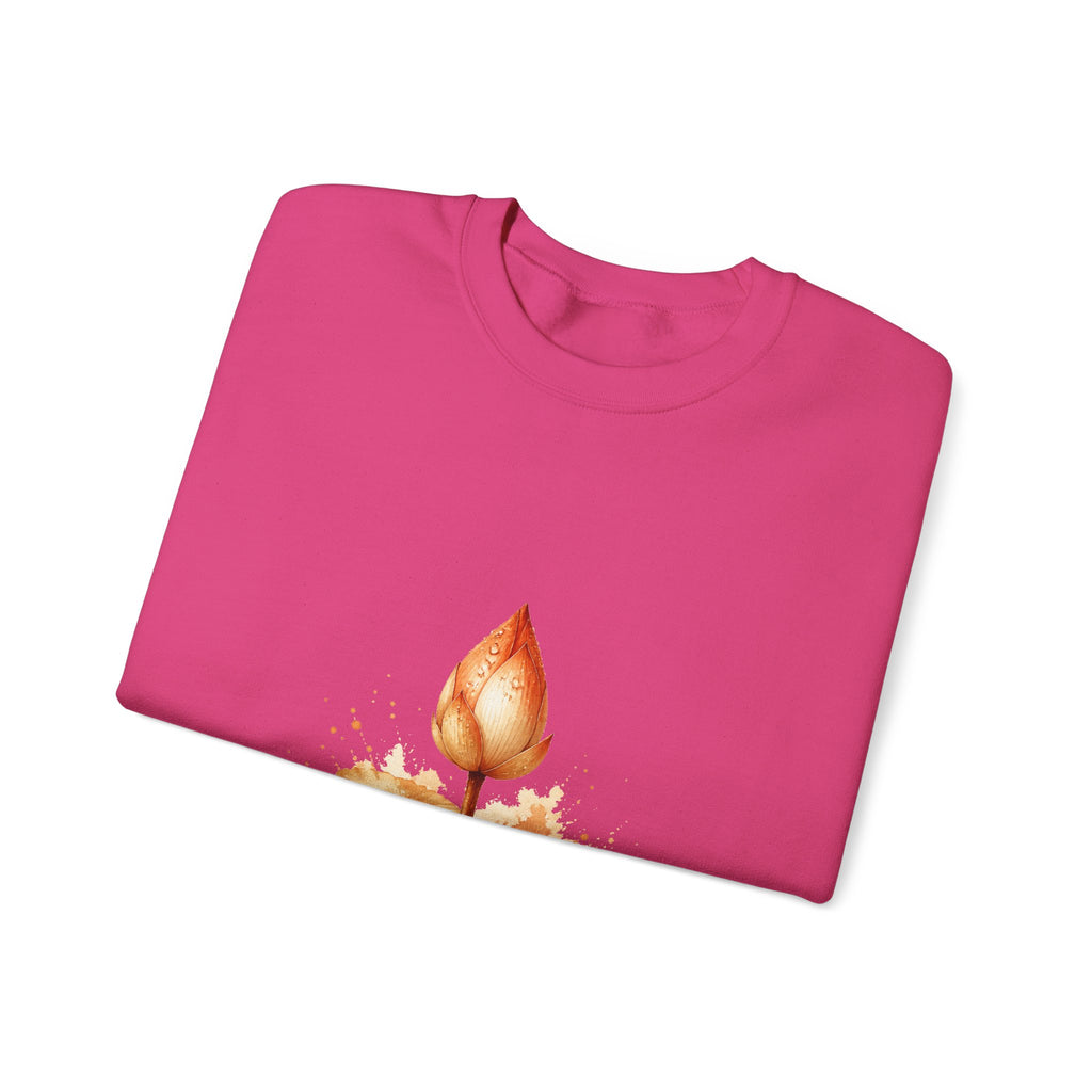 Matching Couple Sweatshirt - Open & Closed Lotus Matching Couple Comfort Colors Crew Watercolor Art His Hers Birthday Gift - Design B