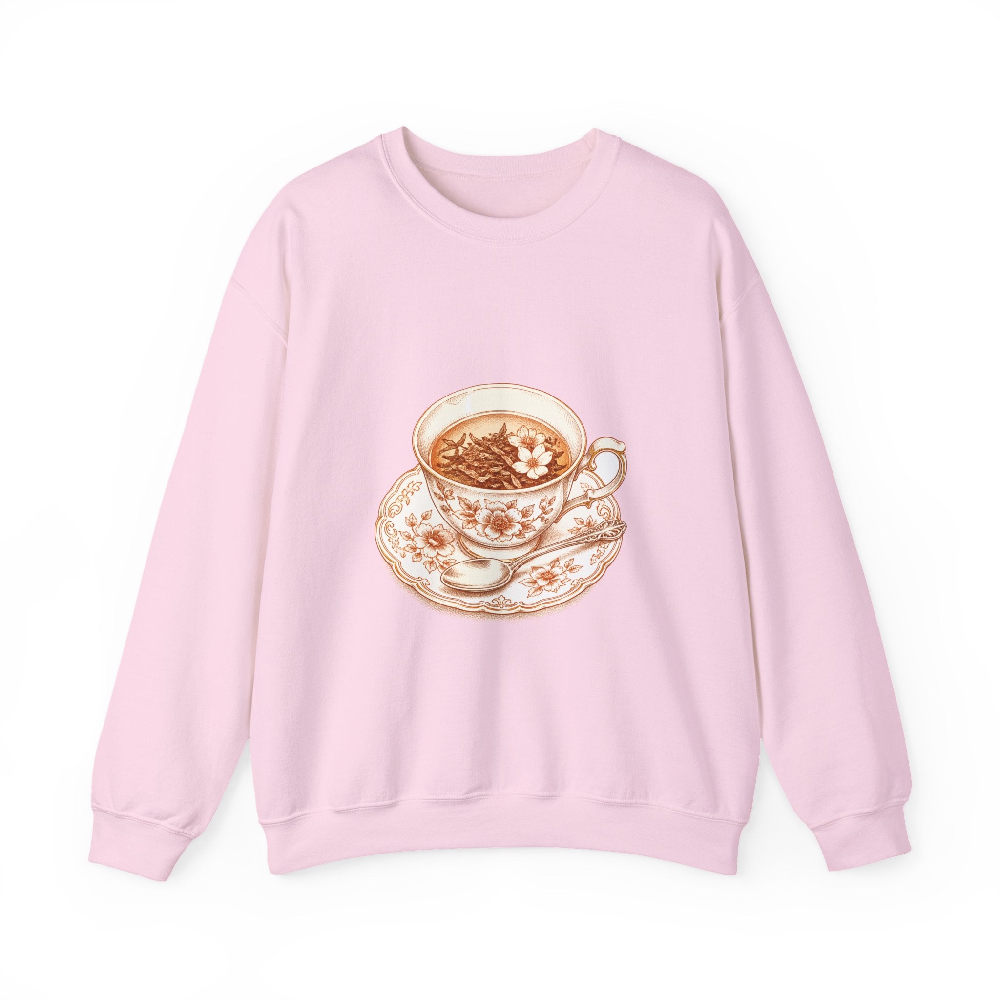Matching Couple Sweatshirt - Coffee & Tea Matching Couple Crewneck Sweatshirt Hand-Drawn Art His Hers Best Friend Gift - Design B