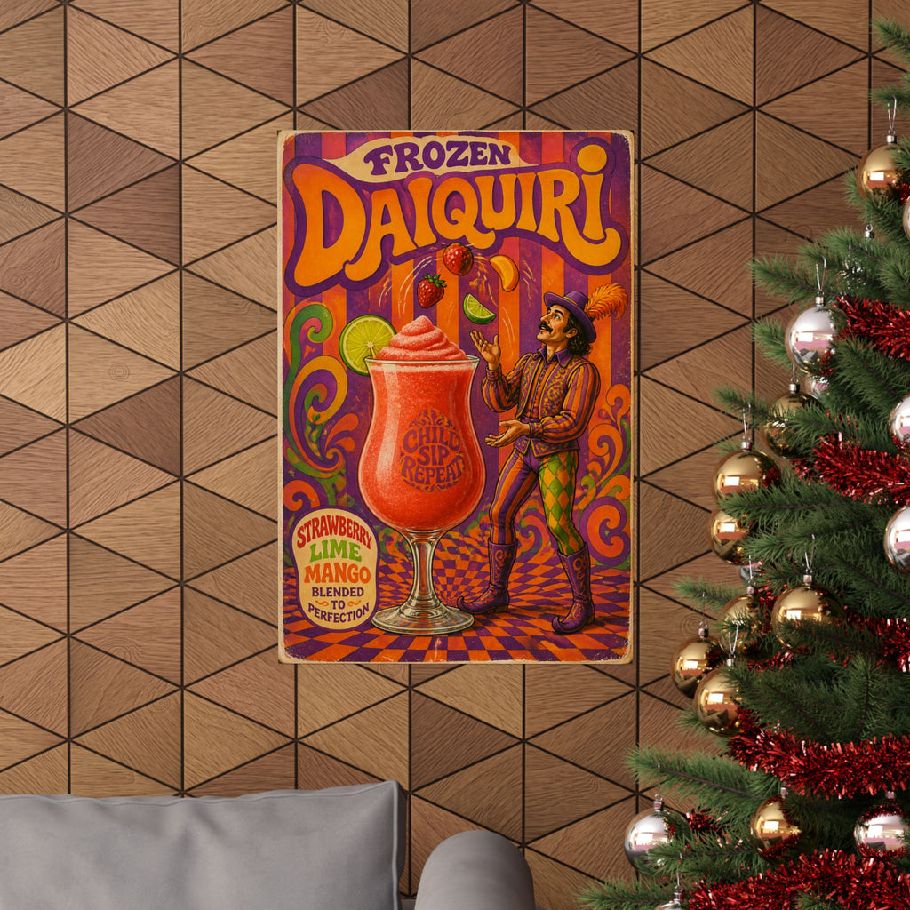 Daiquiri Fruit Juggler Wall Art Poster 24×36 Psychedelic Dining Room Decor Maximalist Print