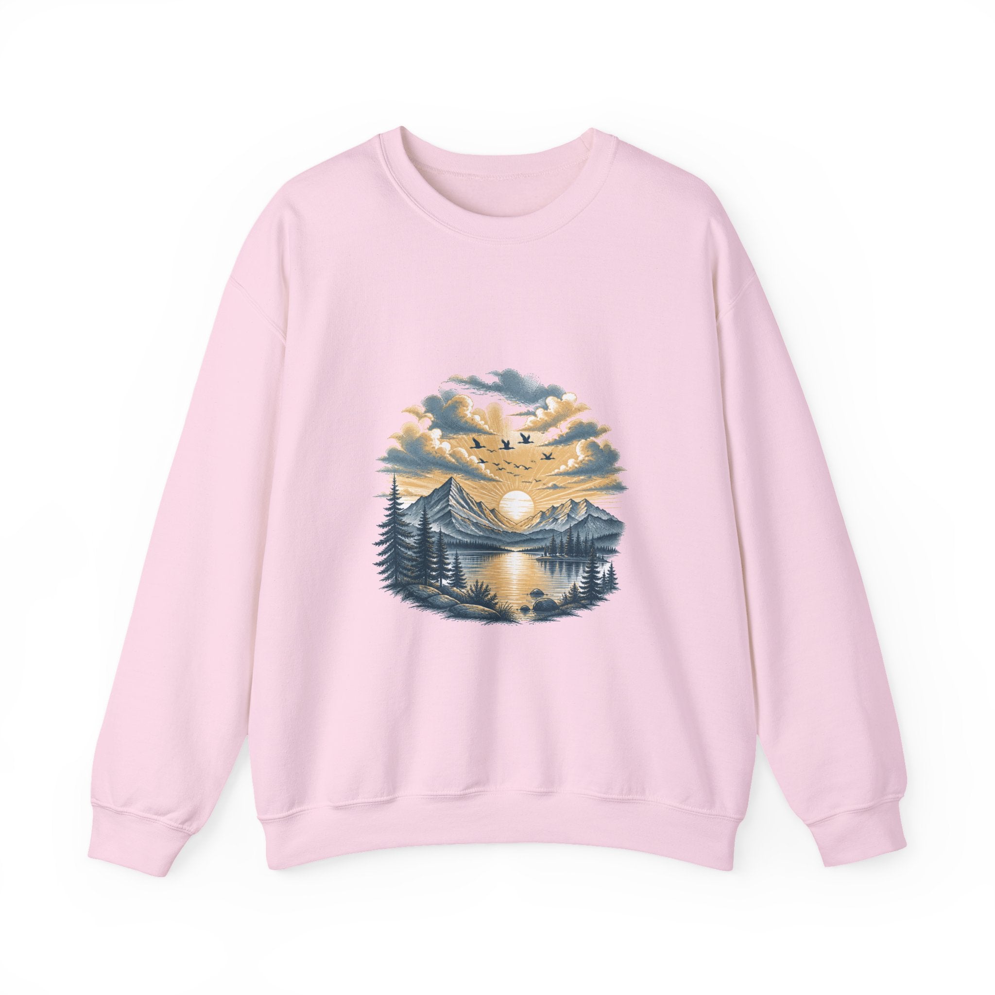 Matching Couple Sweatshirt - Sunrise & Sunset Matching Couple Comfort Colors Crew Hand-Drawn Art His Hers Anniversary Gift - Design B