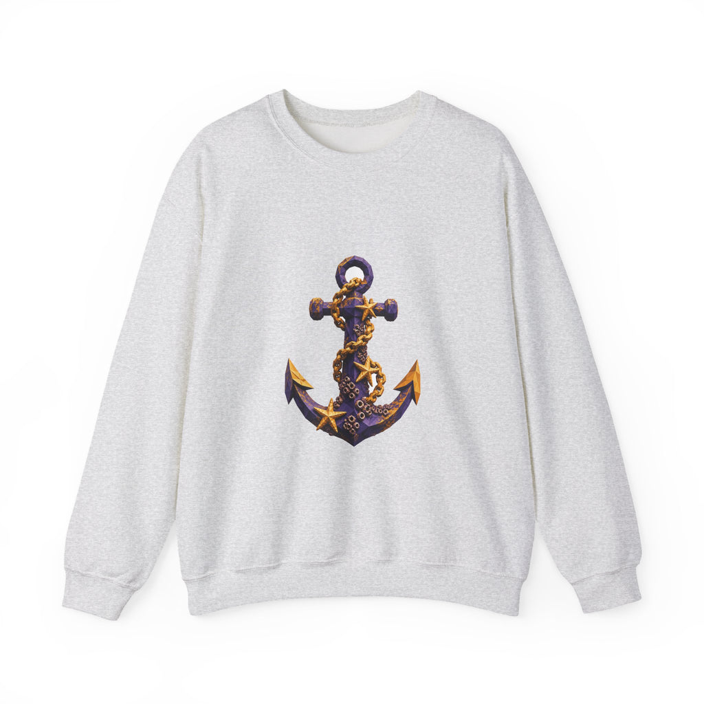 Matching Couple Sweatshirt - Anchor & Sail Matching Couple Crewneck Sweatshirt Geometric Art His Hers Couple Gift - Design A