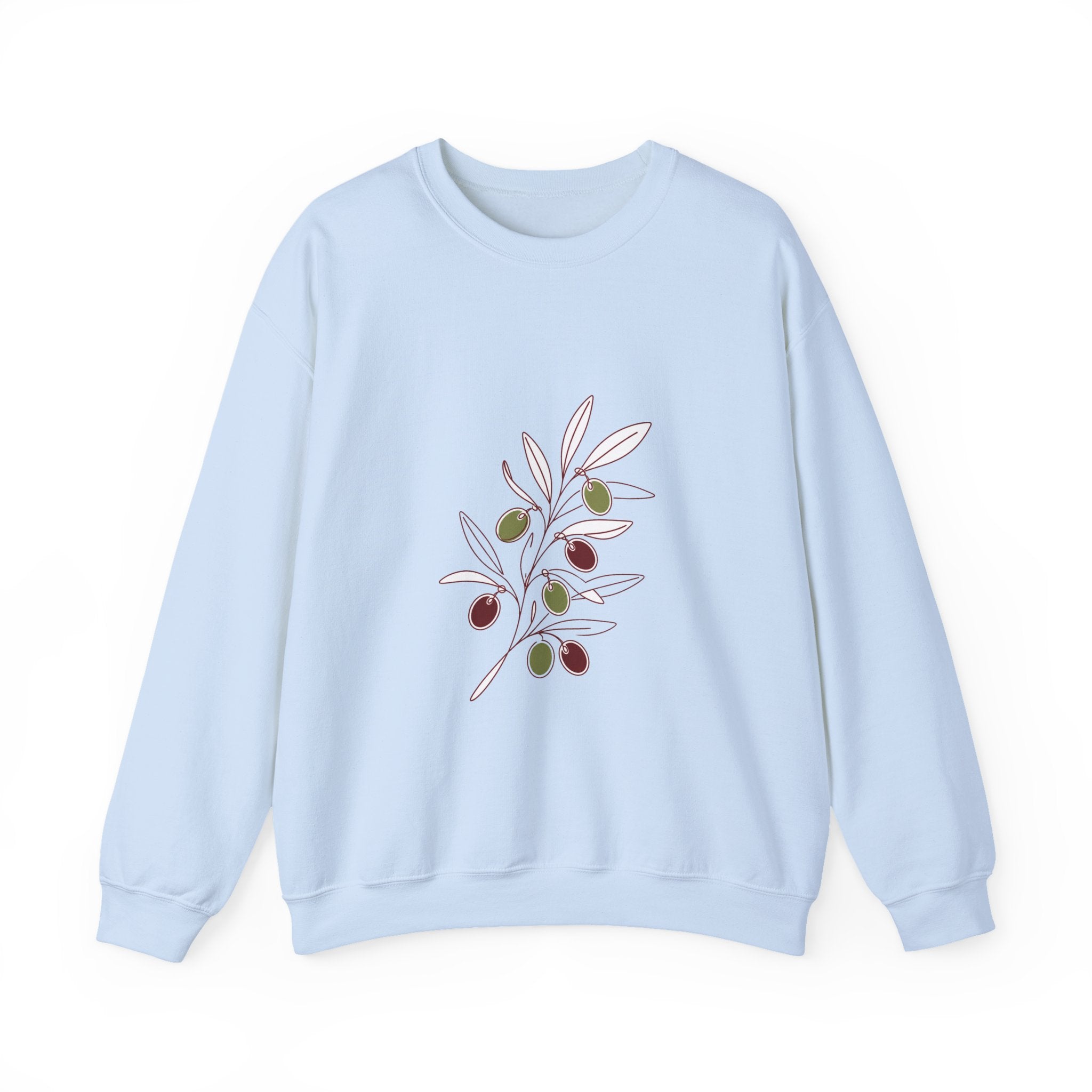 Matching Couple Sweatshirt - Olive Branch & Fig Matching Couple Crewneck Sweatshirt Minimalist Art His Hers Valentine Gift - Design A
