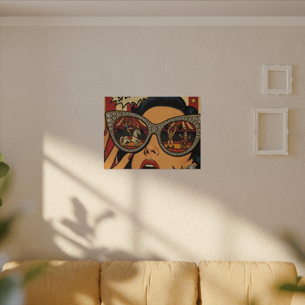 Sunglasses Circus Ring Wall Art Canvas 16×20 Pop Art Living Room Decor Maximalist Print