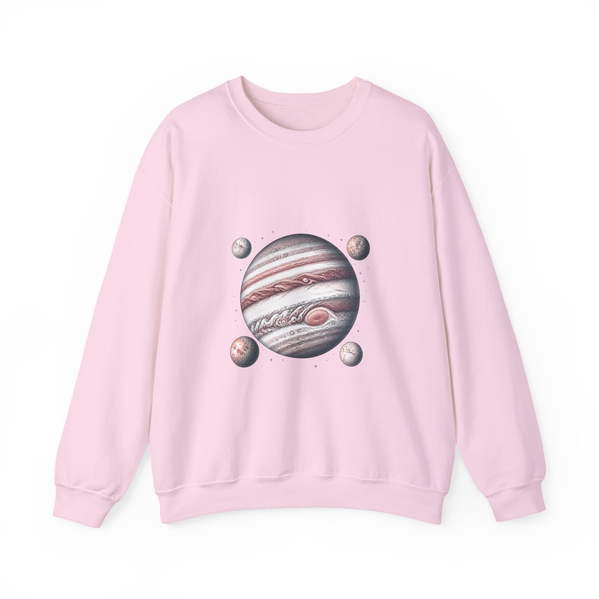 Matching Couple Sweatshirt - Saturn & Jupiter Matching Couple Crewneck Sweatshirt Hand-Drawn Art His Hers Best Friend Gift - Design B