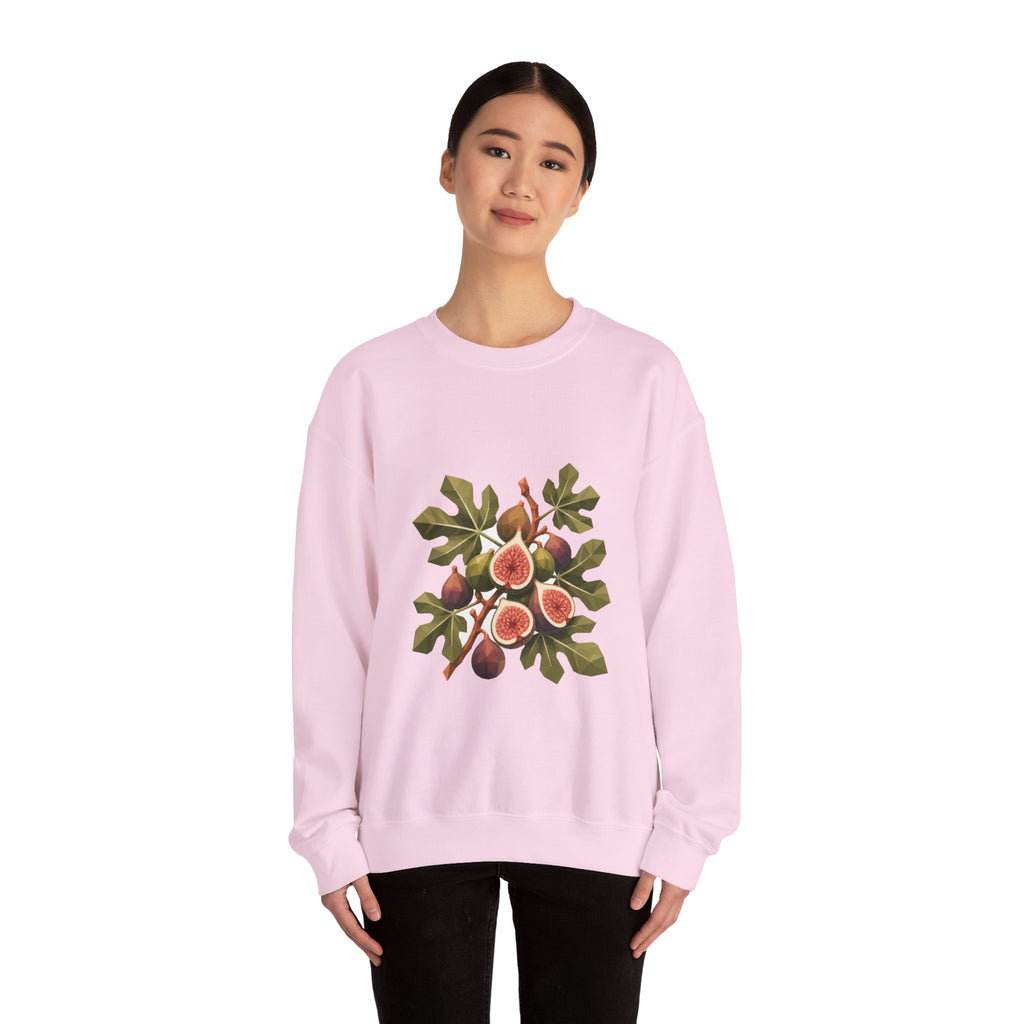 Matching Couple Sweatshirt - Olive Branch & Fig Matching Couple Premium Fleece Sweatshirt Geometric Art His Hers Love Gift - Design B