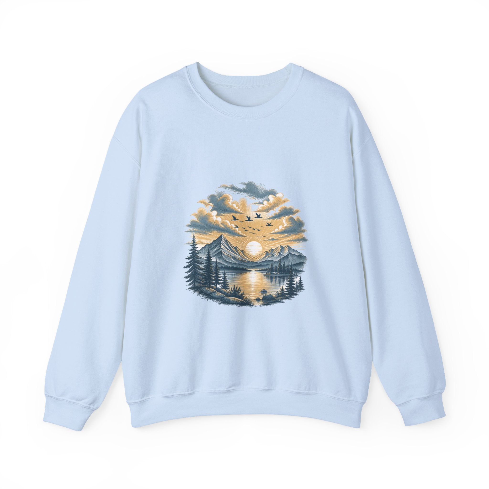 Matching Couple Sweatshirt - Sunrise & Sunset Matching Couple Comfort Colors Crew Hand-Drawn Art His Hers Anniversary Gift - Design B