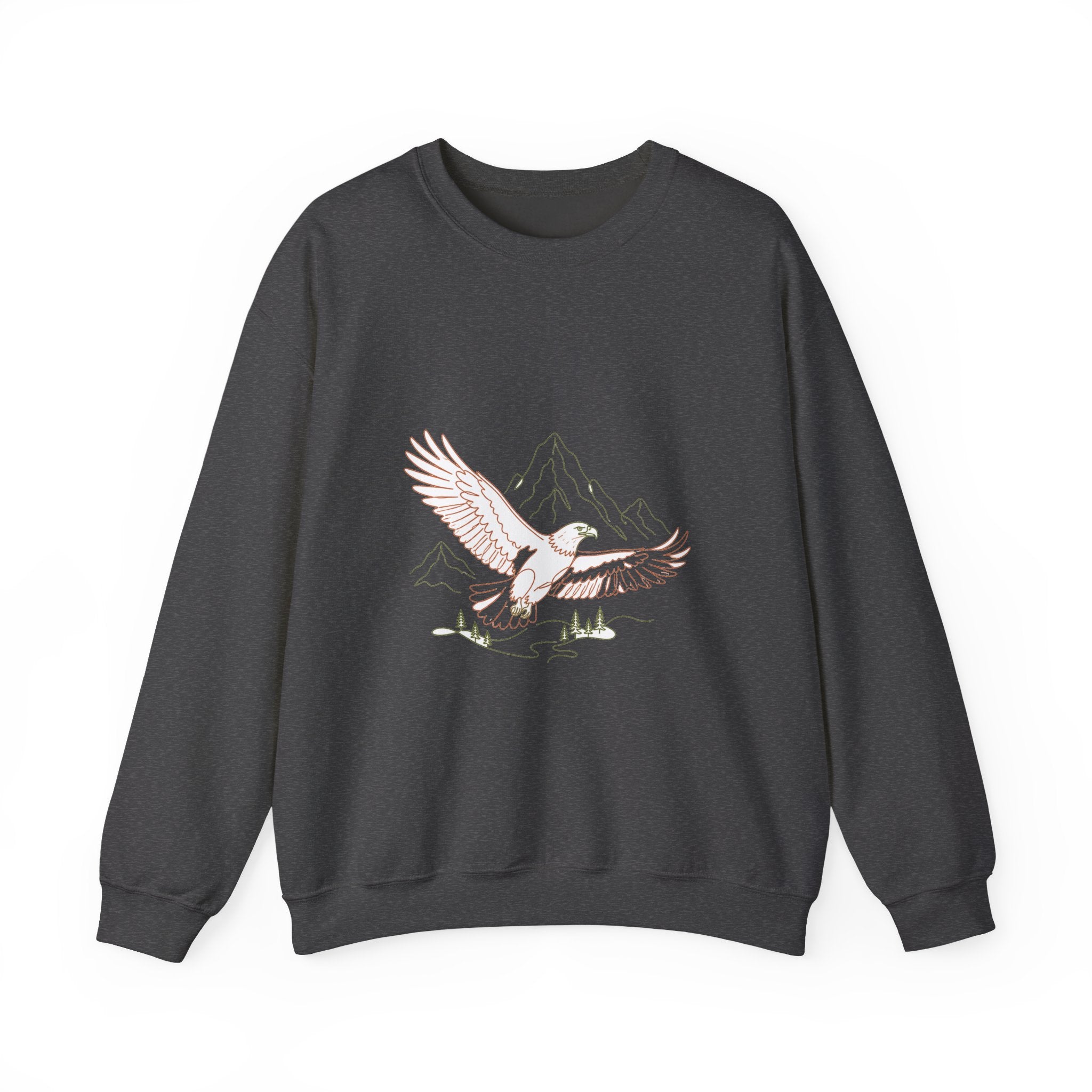 Matching Couple Sweatshirt - Eagle & Whale Matching Couple Premium Fleece Sweatshirt Minimalist Art His Hers Christmas Gift - Design A