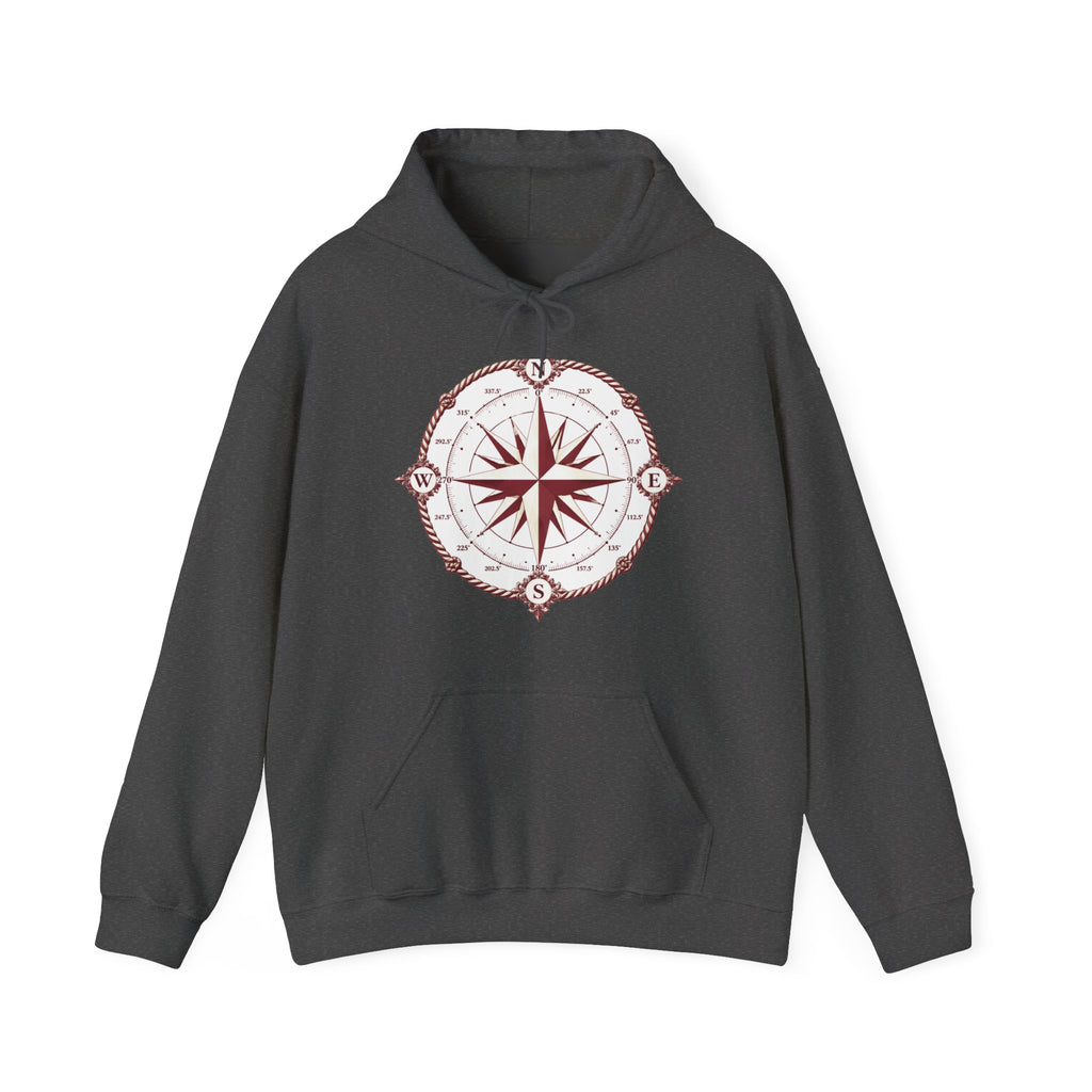 Matching Couple Sweatshirt - Compass North & South Matching Couple Hooded Sweatshirt Geometric Art His Hers Couple Gift - Design A