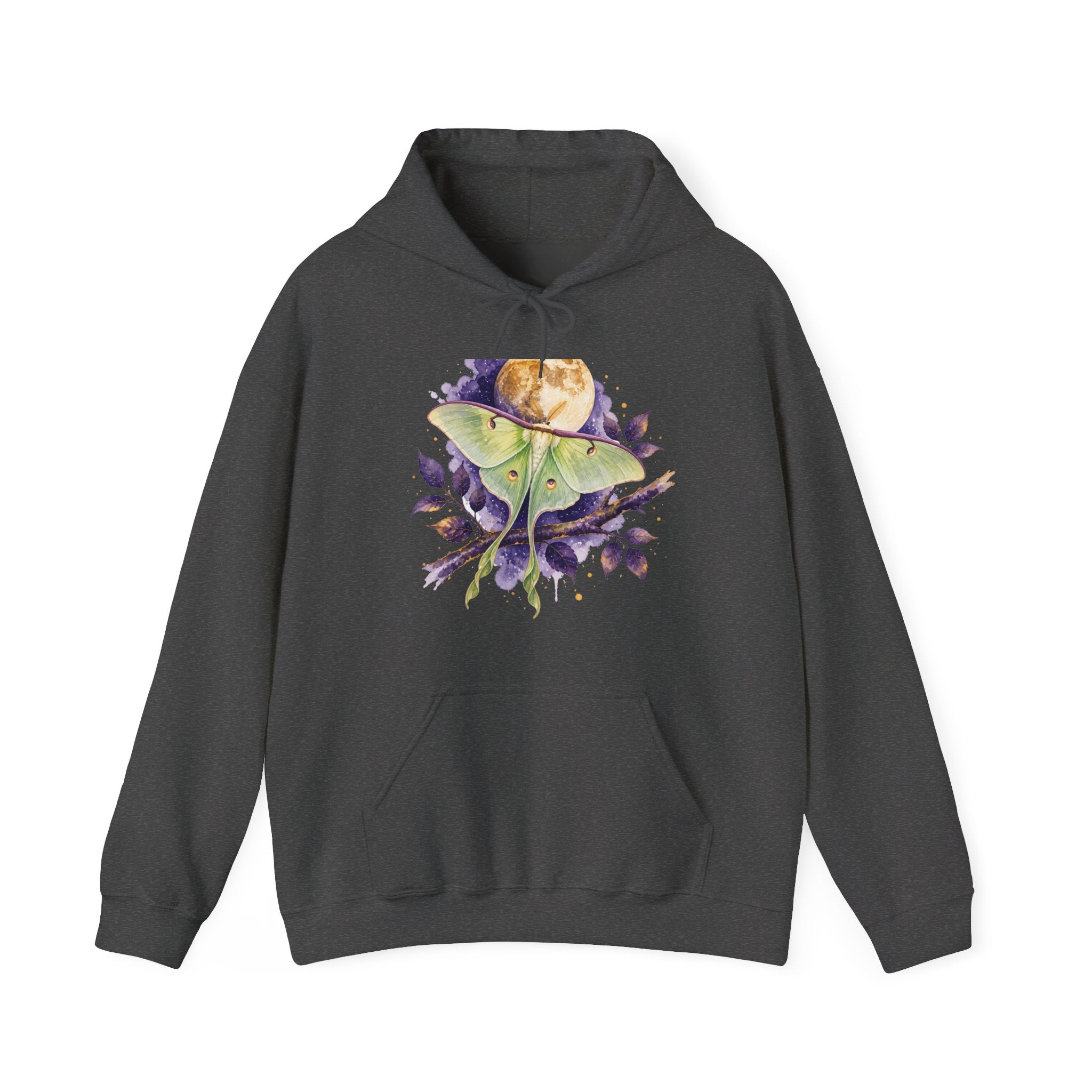 Matching Couple Sweatshirt - Butterfly & Moth Matching Couple Hooded Sweatshirt Watercolor Art His Hers Engagement Gift - Design B