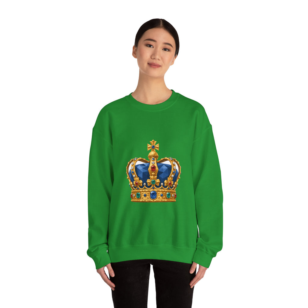 Matching Couple Sweatshirt - Crown & Shield Matching Couple Premium Fleece Sweatshirt Geometric Art His Hers Love Gift - Design A