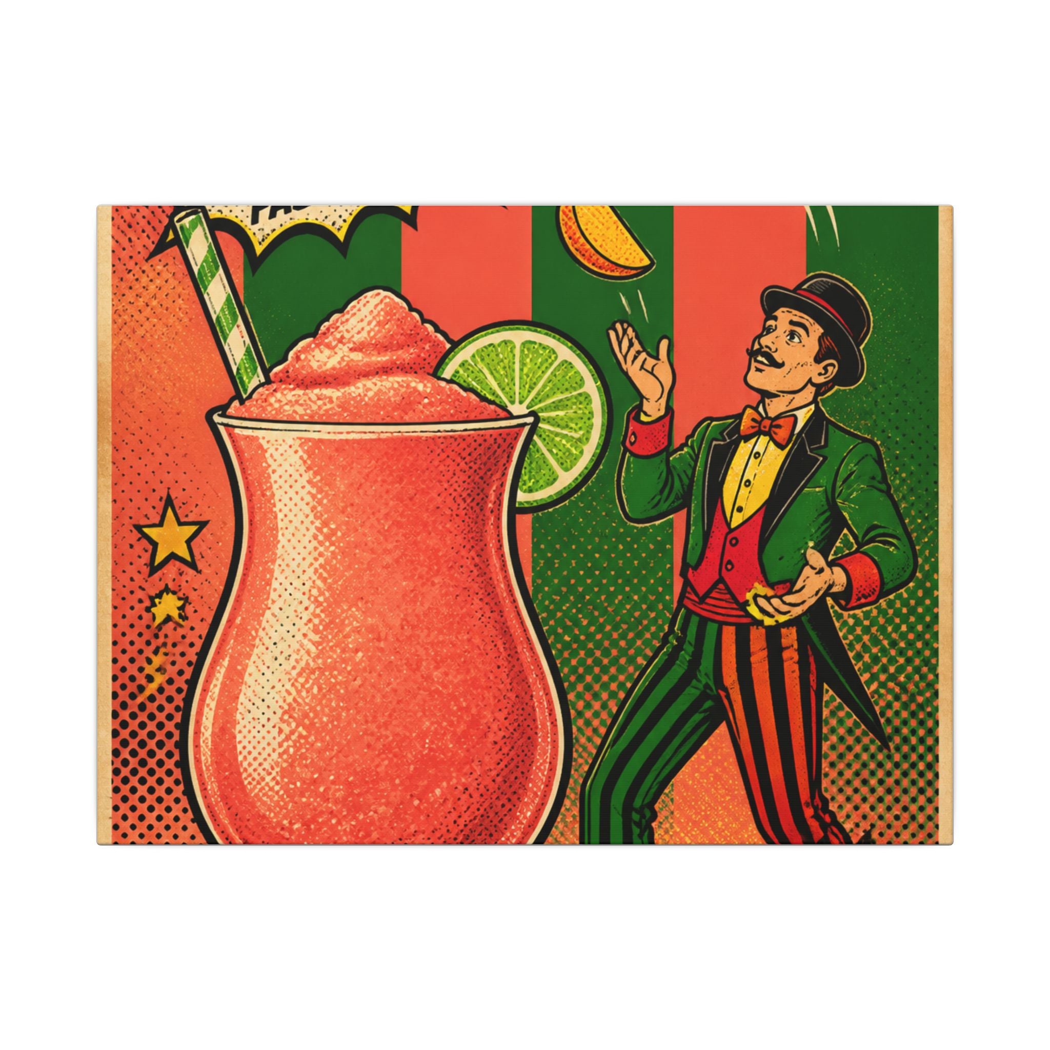 Daiquiri Fruit Juggler Wall Art Canvas 16×20 Pop Art Living Room Decor Maximalist Print