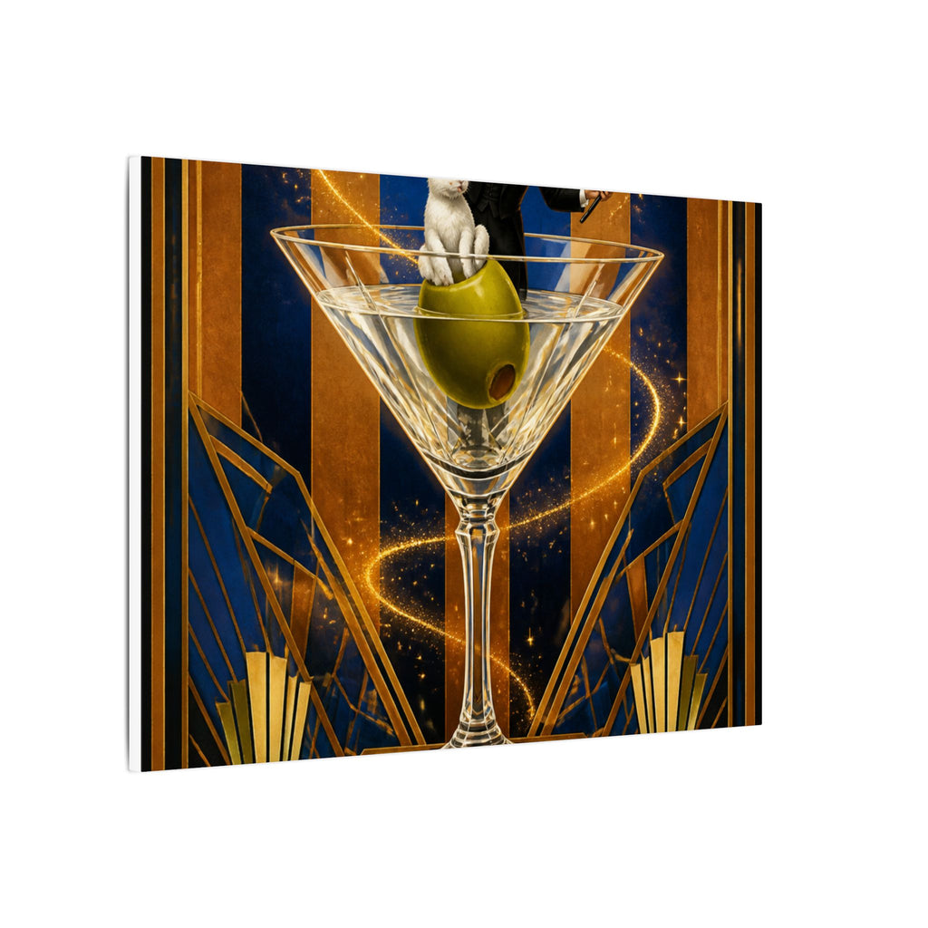 Martini Magician Wall Art Canvas 16×20 Art Deco Entryway Decor Maximalist Print
