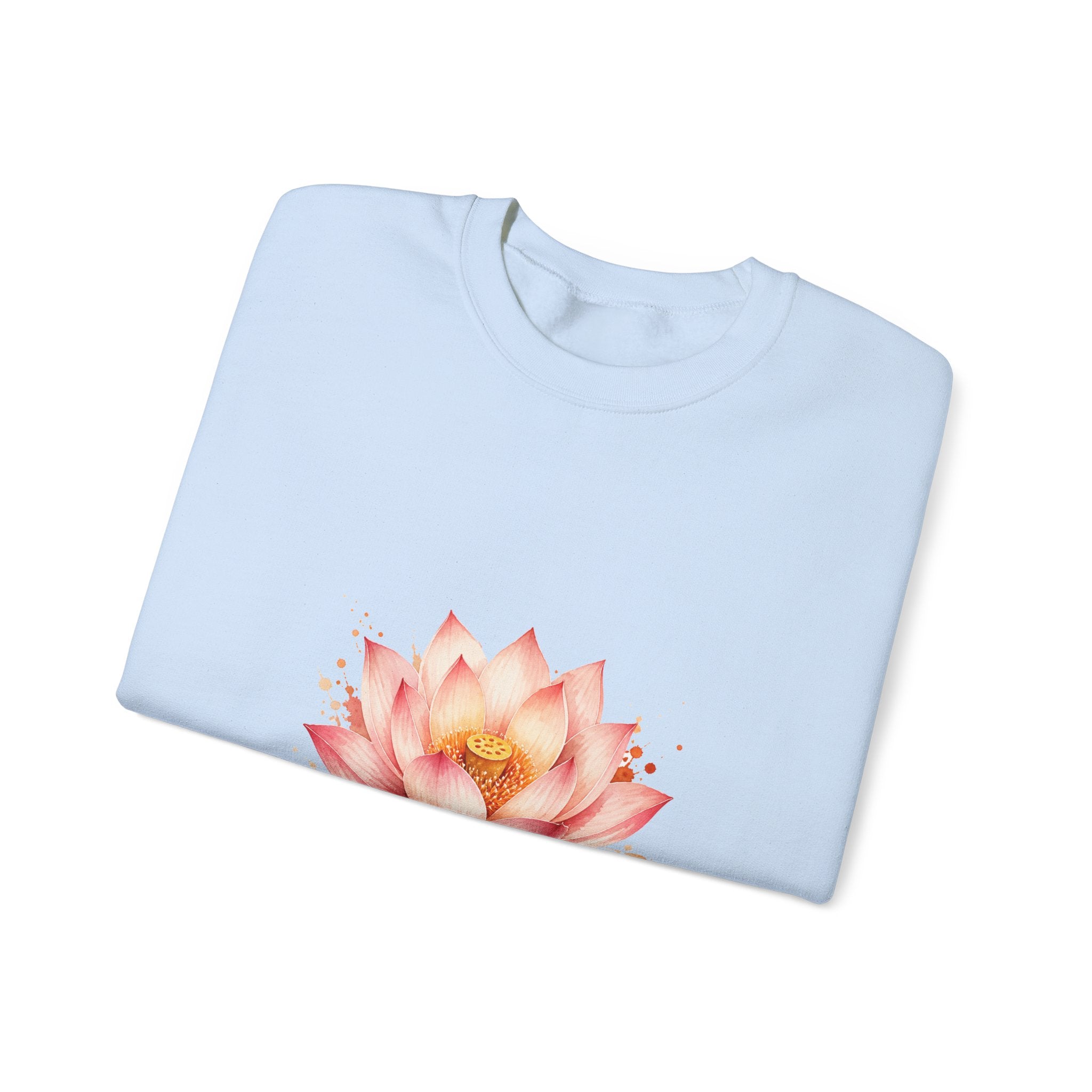 Matching Couple Sweatshirt - Open & Closed Lotus Matching Couple Comfort Colors Crew Watercolor Art His Hers Birthday Gift - Design A