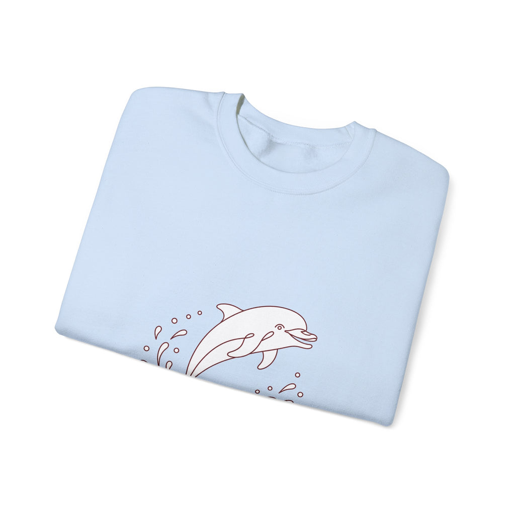 Matching Couple Sweatshirt - Shark & Dolphin Matching Couple Comfort Colors Crew Minimalist Art His Hers Christmas Gift - Design B