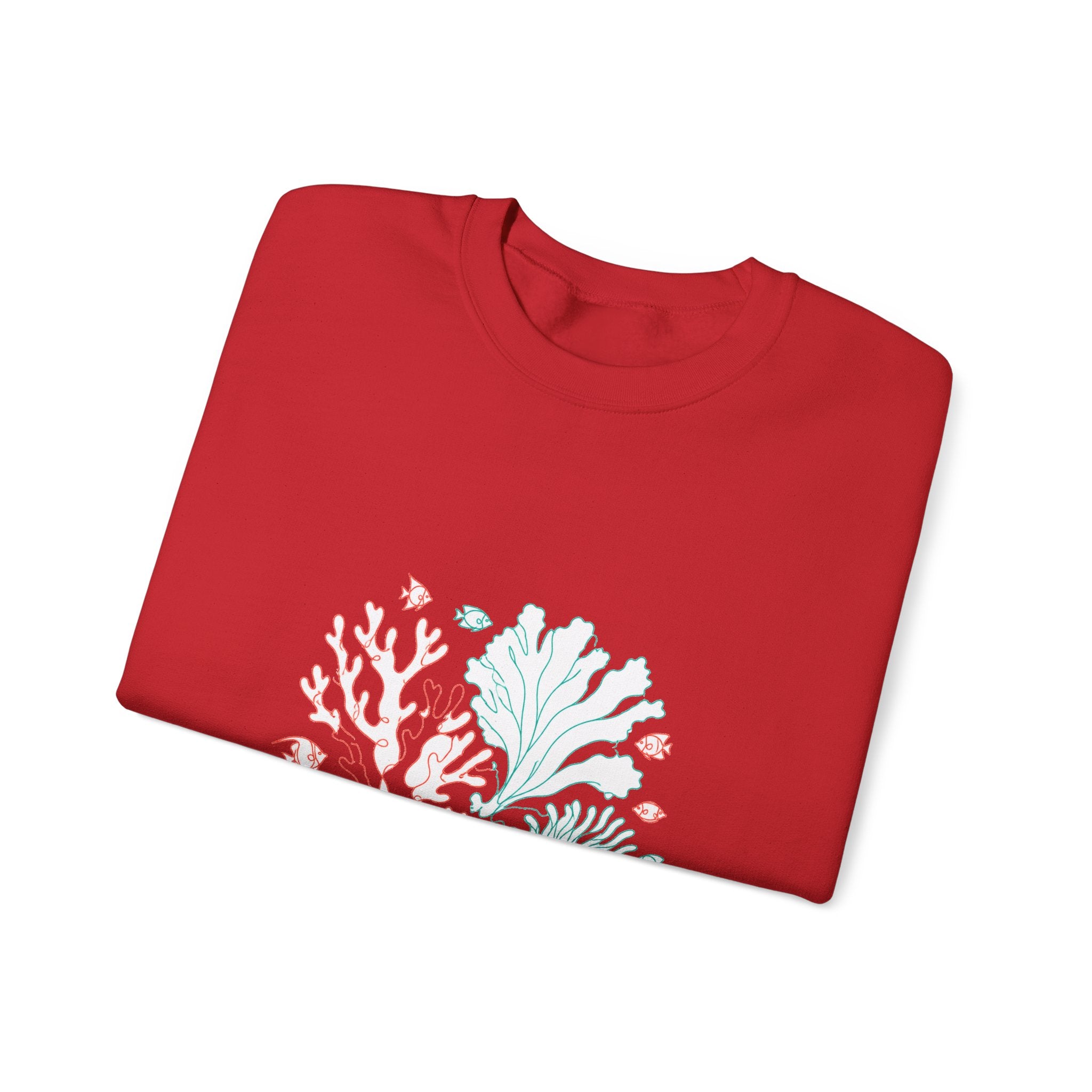 Matching Couple Sweatshirt - Coral Reef & Deep Sea Matching Couple Crewneck Sweatshirt Minimalist Art His Hers Valentine Gift - Design A