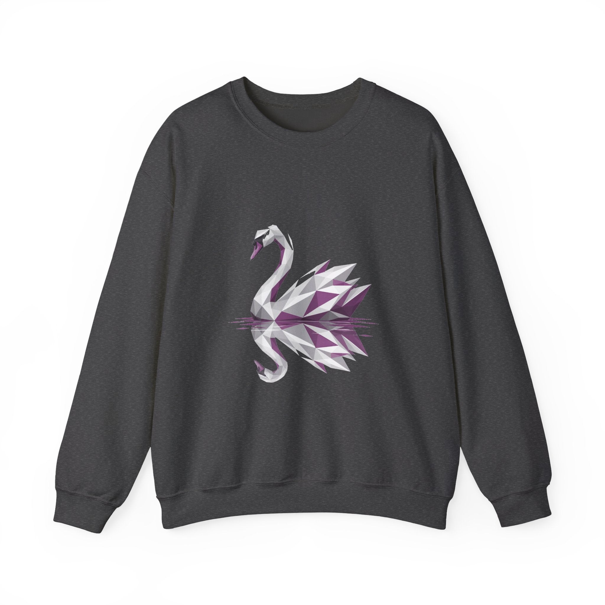 Matching Couple Sweatshirt - Raven & Swan Matching Couple Premium Fleece Sweatshirt Geometric Art His Hers Love Gift - Design B