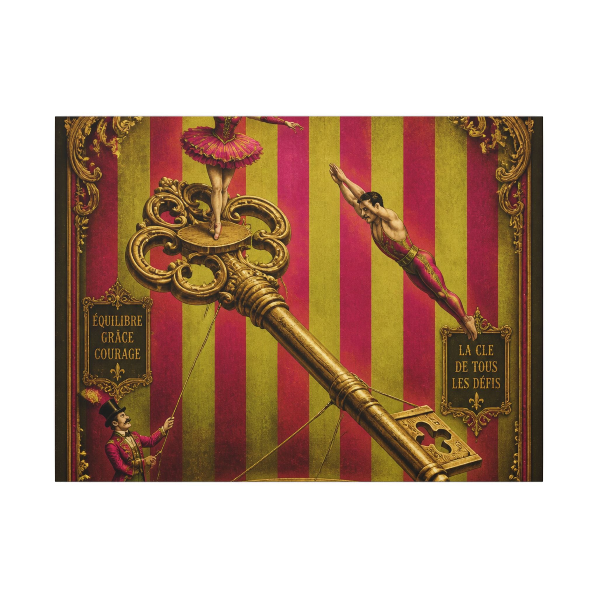 Giant Key Performance Wall Art Canvas 16×20 Baroque Home Office Decor Maximalist Print