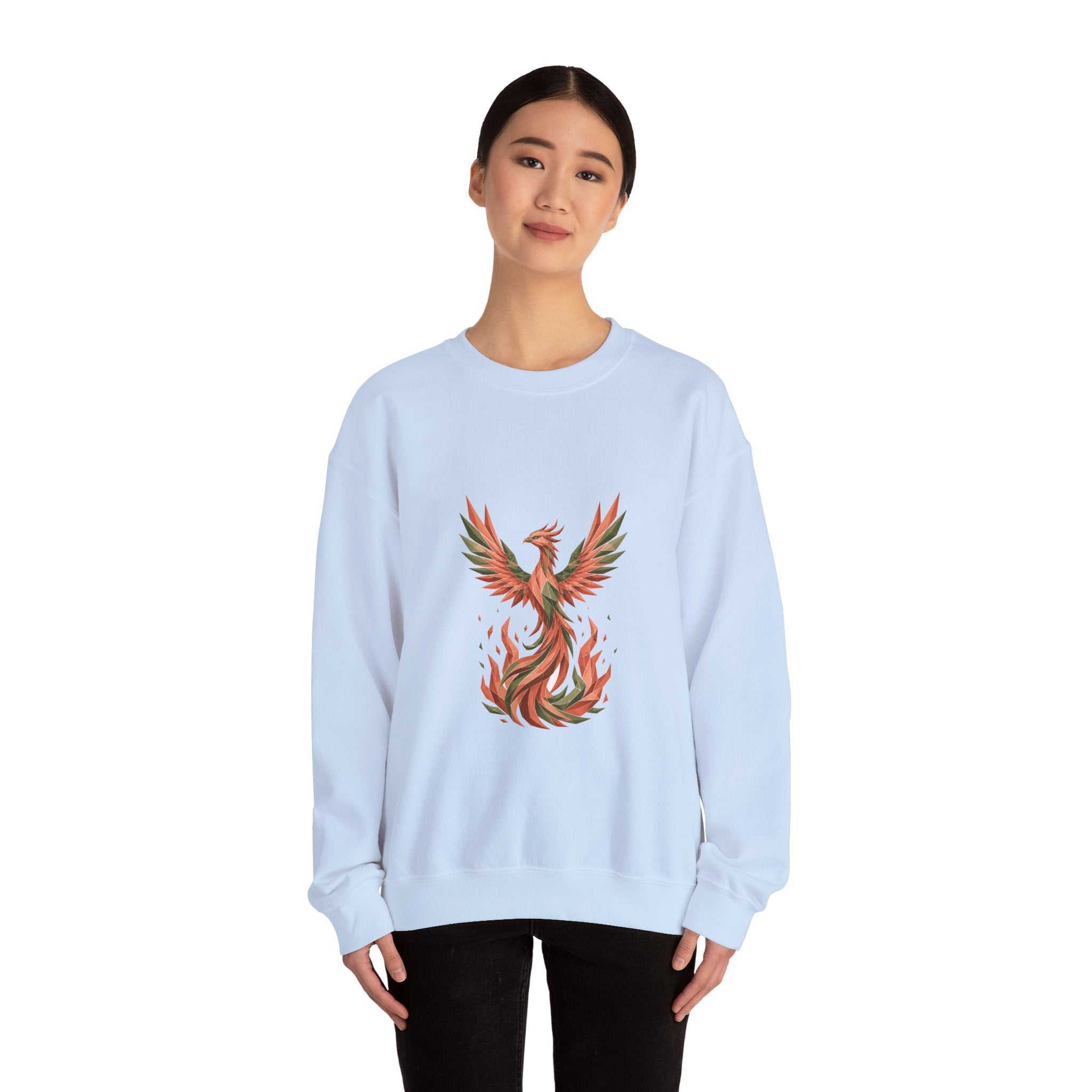 Matching Couple Sweatshirt - Dragon & Phoenix Matching Couple Comfort Colors Crew Geometric Art His Hers Love Gift - Design B
