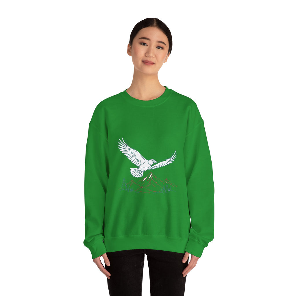 Matching Couple Sweatshirt - Eagle & Whale Matching Couple Crewneck Sweatshirt Minimalist Art His Hers Valentine Gift - Design A
