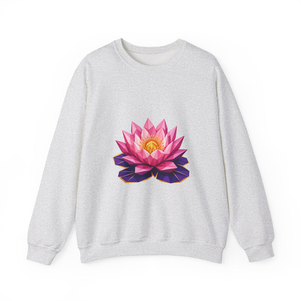 Matching Couple Sweatshirt - Open & Closed Lotus Matching Couple Comfort Colors Crew Geometric Art His Hers Love Gift - Design A