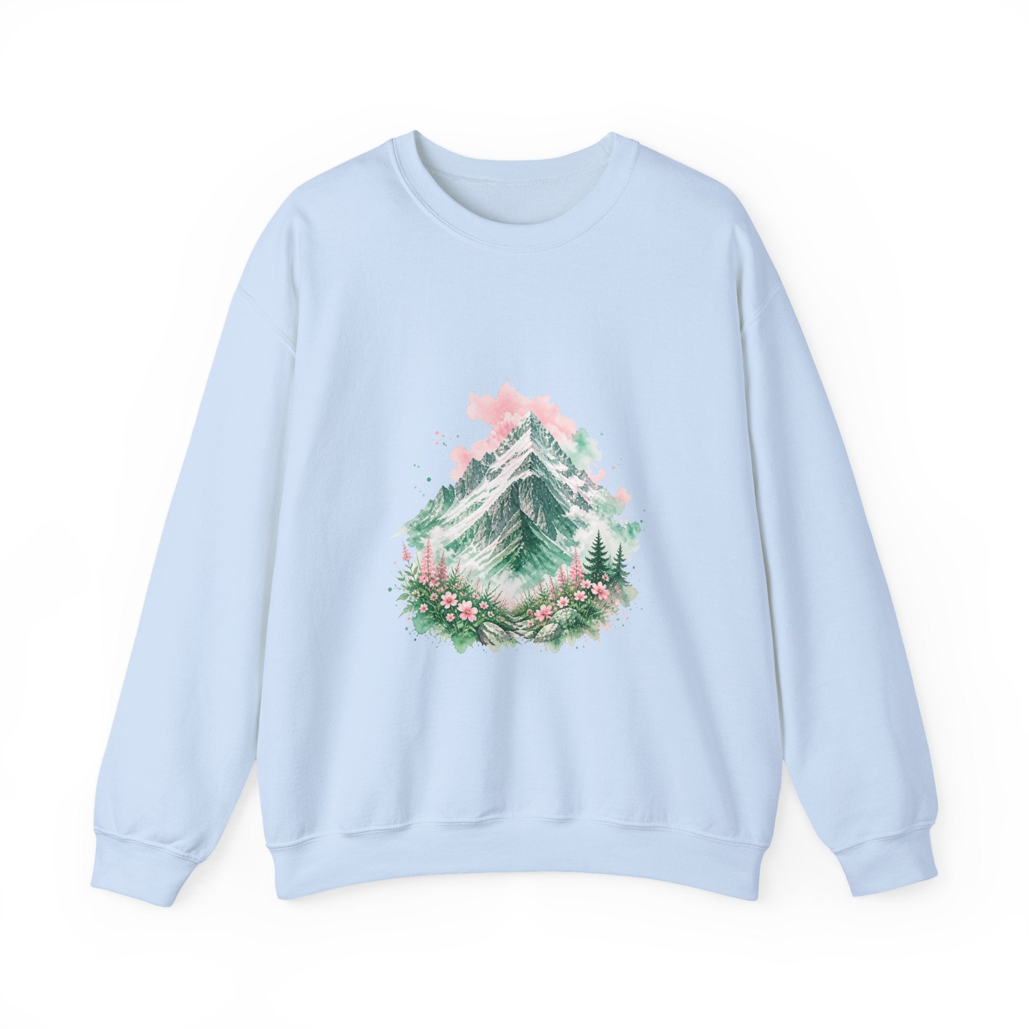 Matching Couple Sweatshirt - Mountain & Ocean Matching Couple Comfort Colors Crew Watercolor Art His Hers Birthday Gift - Design A