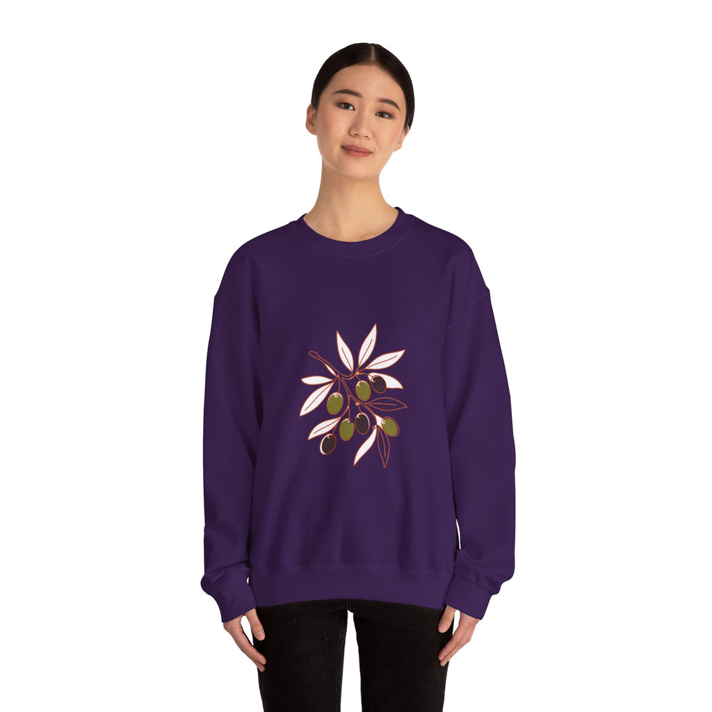 Matching Couple Sweatshirt - Olive Branch & Fig Matching Couple Premium Fleece Sweatshirt Minimalist Art His Hers Christmas Gift - Design A
