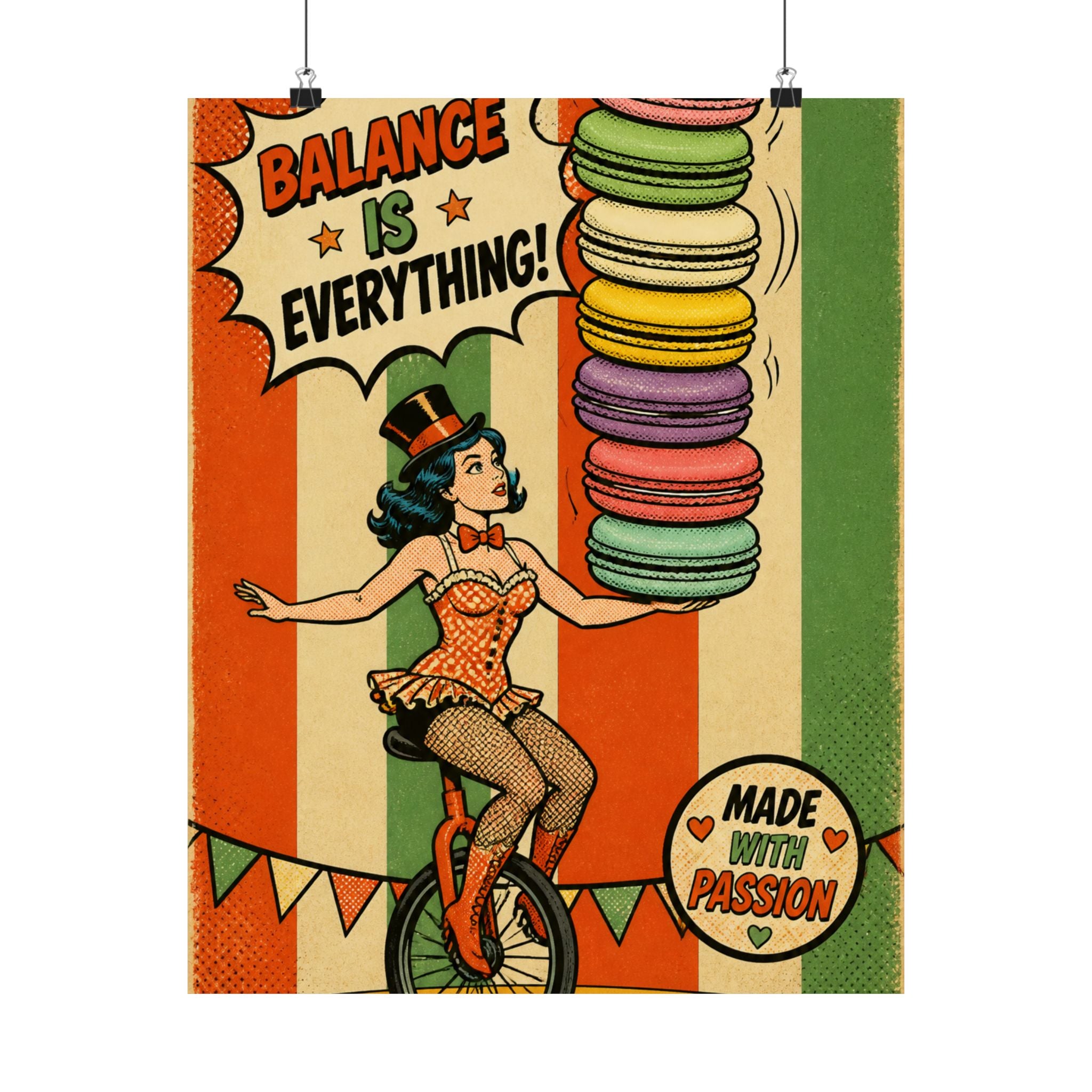 Macaron Balancing Tower Wall Art Poster 18×24 Pop Art Living Room Decor Maximalist Print
