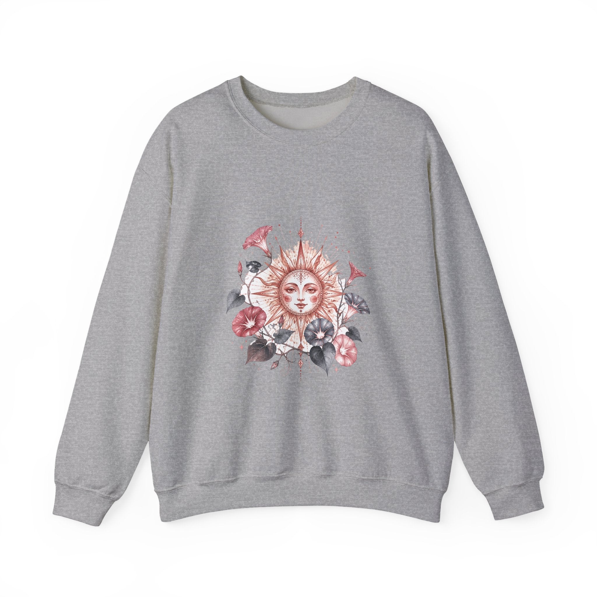 Matching Couple Sweatshirt - Sun & Moon Matching Couple Crewneck Sweatshirt Watercolor Art His Hers Engagement Gift - Design B