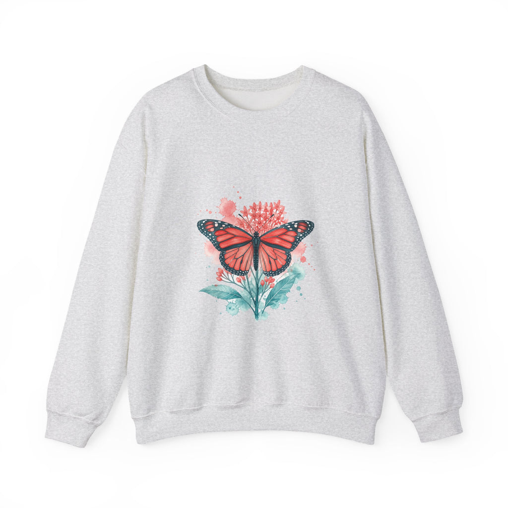 Matching Couple Sweatshirt - Butterfly & Moth Matching Couple Crewneck Sweatshirt Watercolor Art His Hers Engagement Gift - Design A