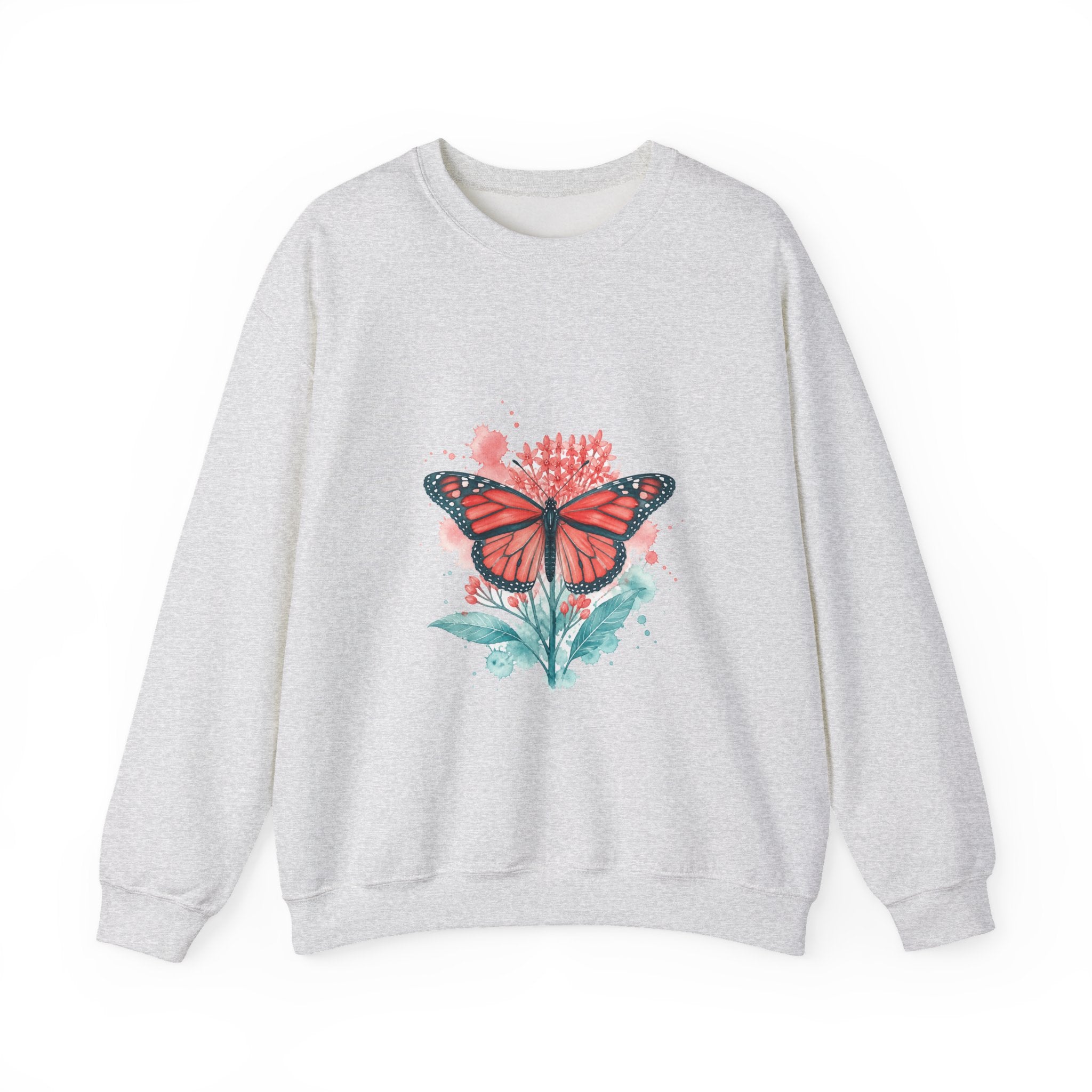 Matching Couple Sweatshirt - Butterfly & Moth Matching Couple Crewneck Sweatshirt Watercolor Art His Hers Engagement Gift - Design A