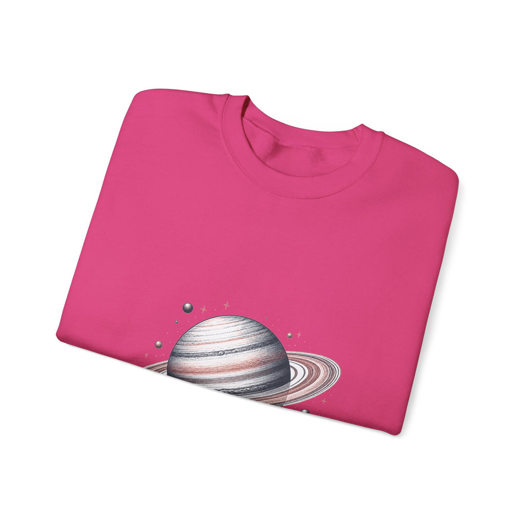 Matching Couple Sweatshirt - Saturn & Jupiter Matching Couple Crewneck Sweatshirt Hand-Drawn Art His Hers Best Friend Gift - Design A