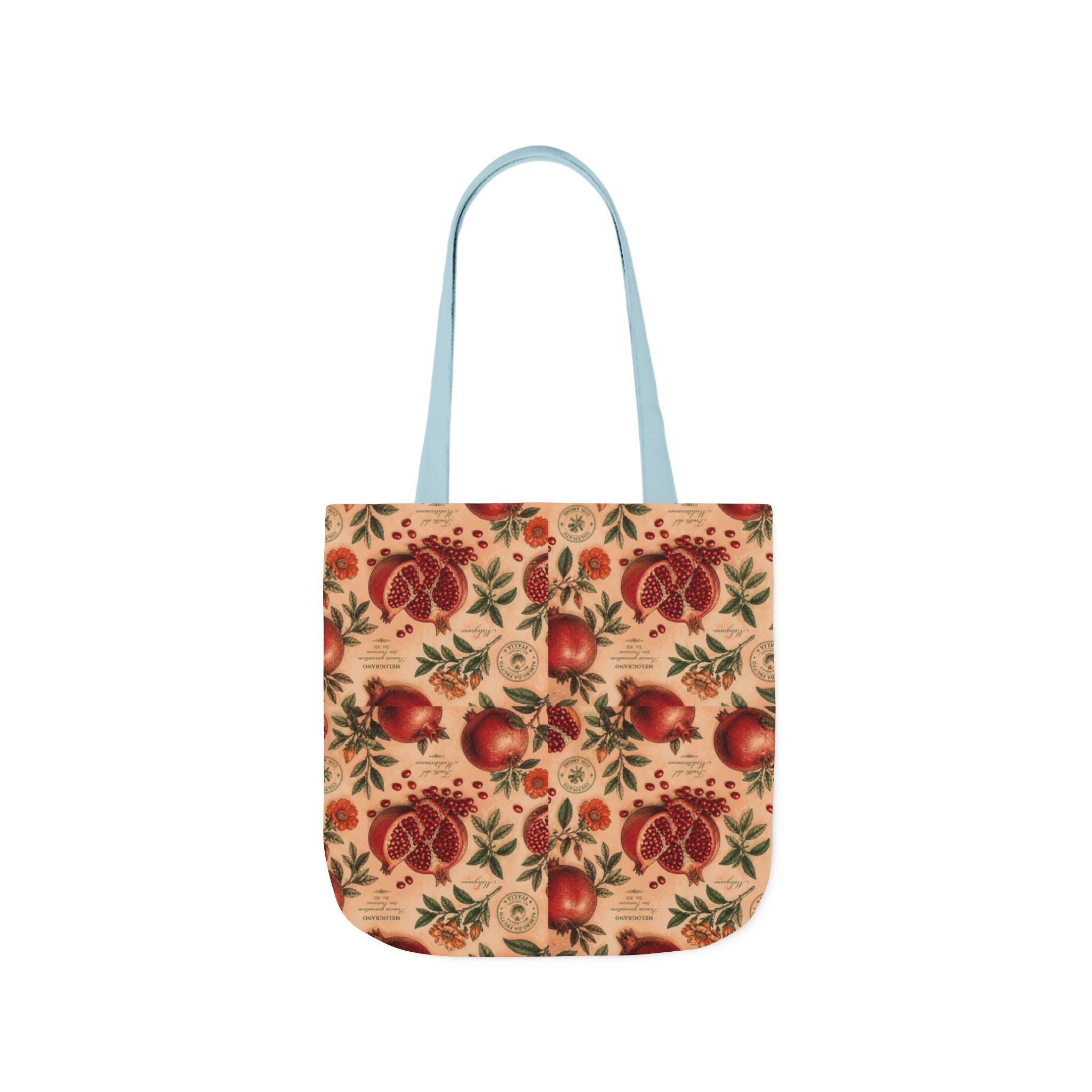 Split Pomegranates Canvas Tote Bag Mediterranean Kitchen Botanical Design Italian Cottagecore Gift