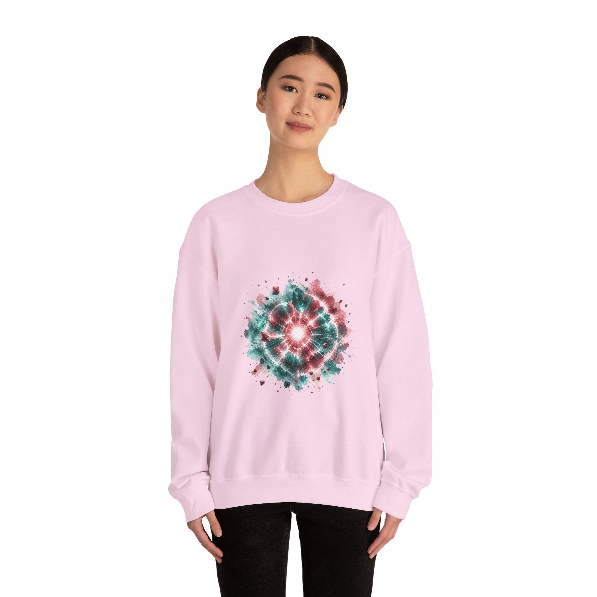 Matching Couple Sweatshirt - Galaxy & Supernova Matching Couple Comfort Colors Crew Watercolor Art His Hers Birthday Gift - Design B