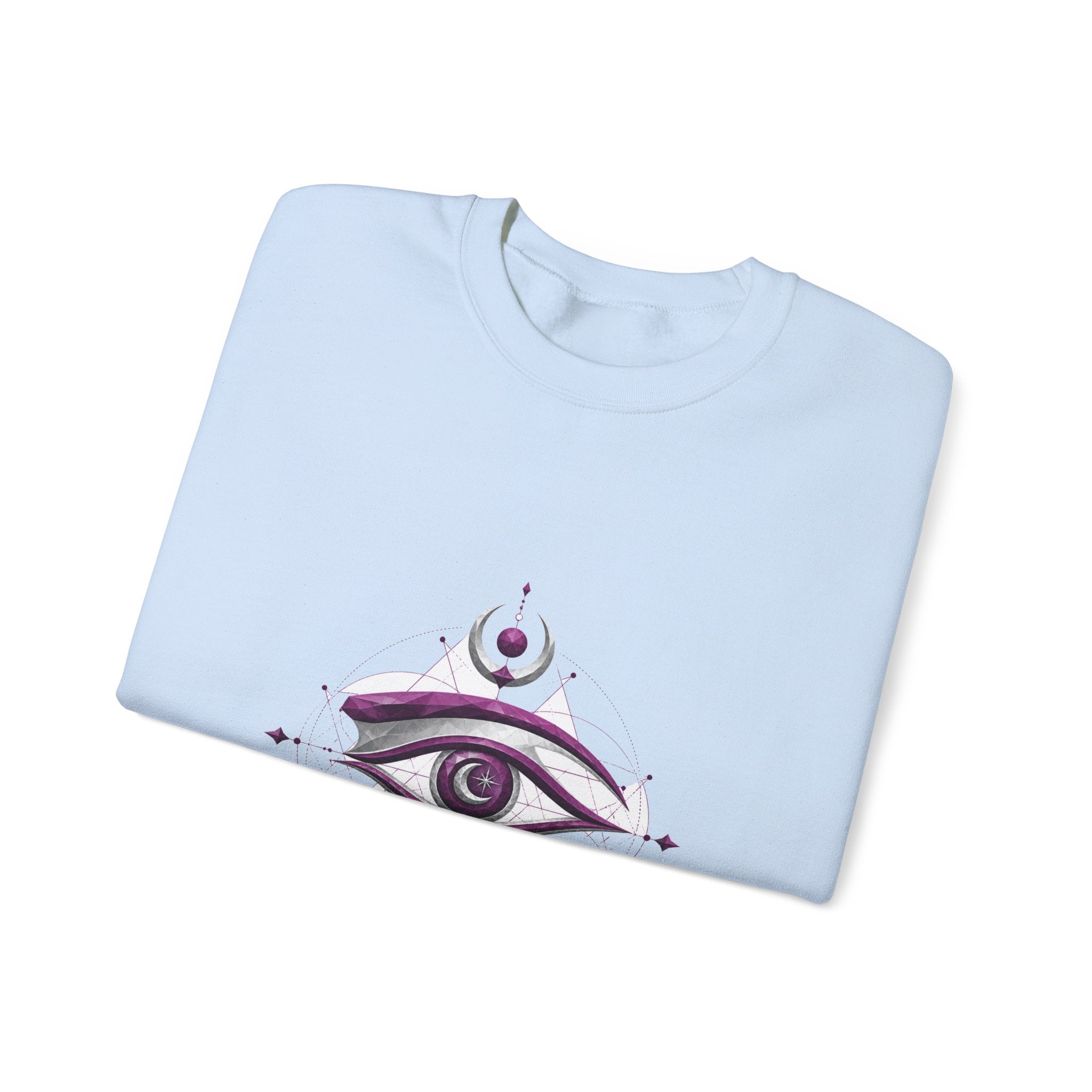 Matching Couple Sweatshirt - Eye of Ra & Horus Matching Couple Crewneck Sweatshirt Geometric Art His Hers Couple Gift - Design B