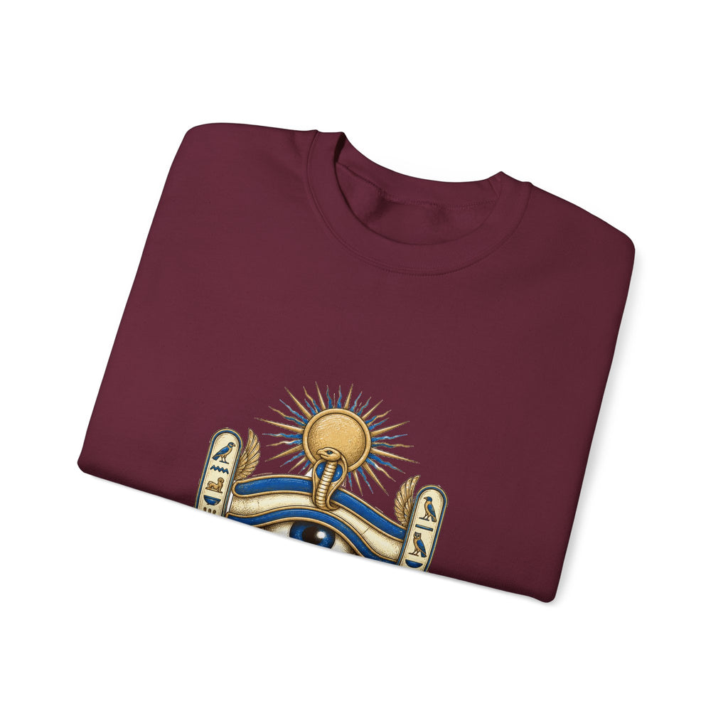 Matching Couple Sweatshirt - Eye of Ra & Horus Matching Couple Comfort Colors Crew Hand-Drawn Art His Hers Anniversary Gift - Design A