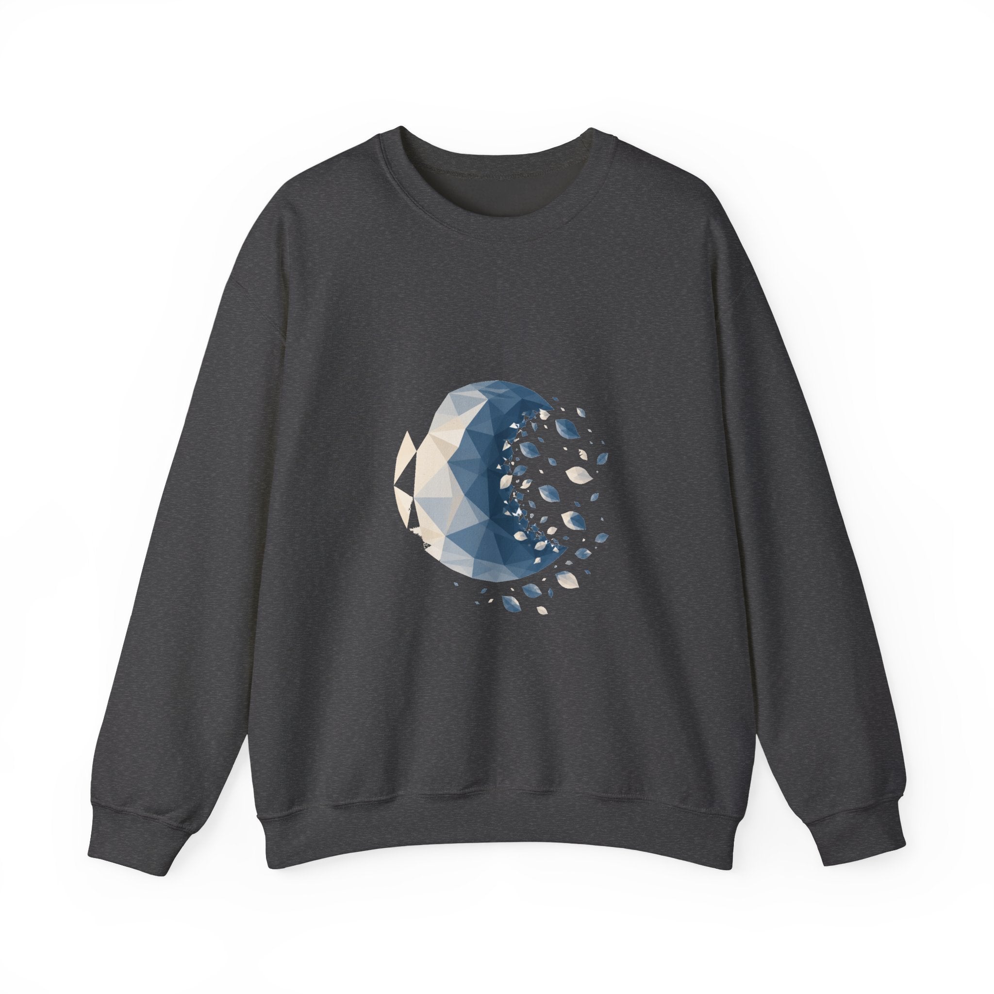 Matching Couple Sweatshirt - Waxing & Waning Moon Matching Couple Comfort Colors Crew Geometric Art His Hers Love Gift - Design B