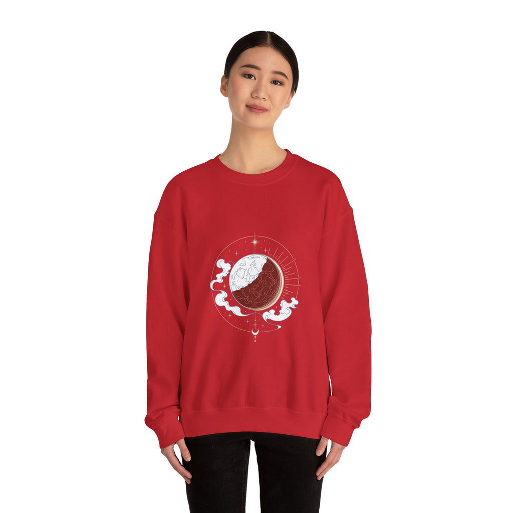 Matching Couple Sweatshirt - Solar & Lunar Eclipse Matching Couple Comfort Colors Crew Minimalist Art His Hers Christmas Gift - Design B