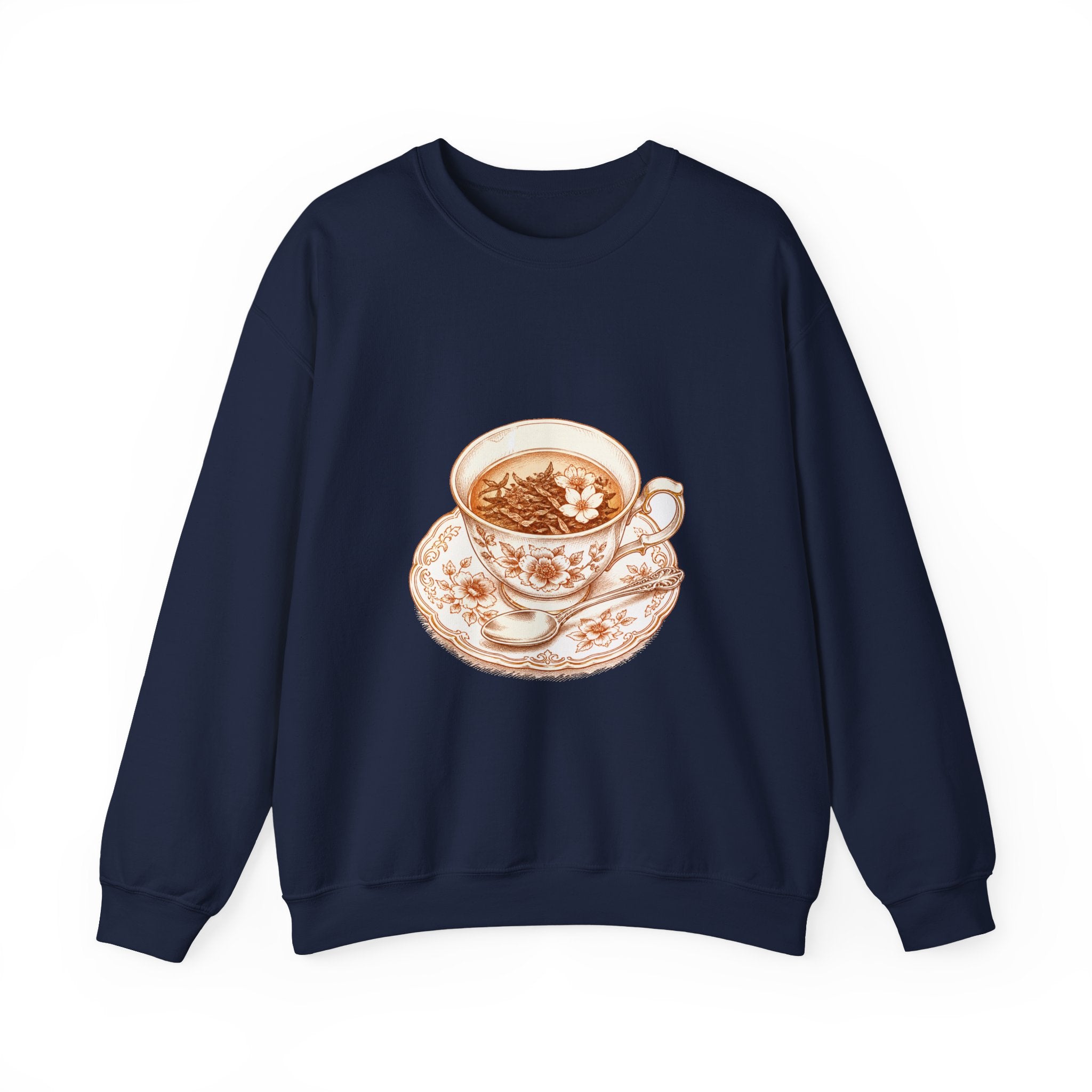 Matching Couple Sweatshirt - Coffee & Tea Matching Couple Crewneck Sweatshirt Hand-Drawn Art His Hers Best Friend Gift - Design B