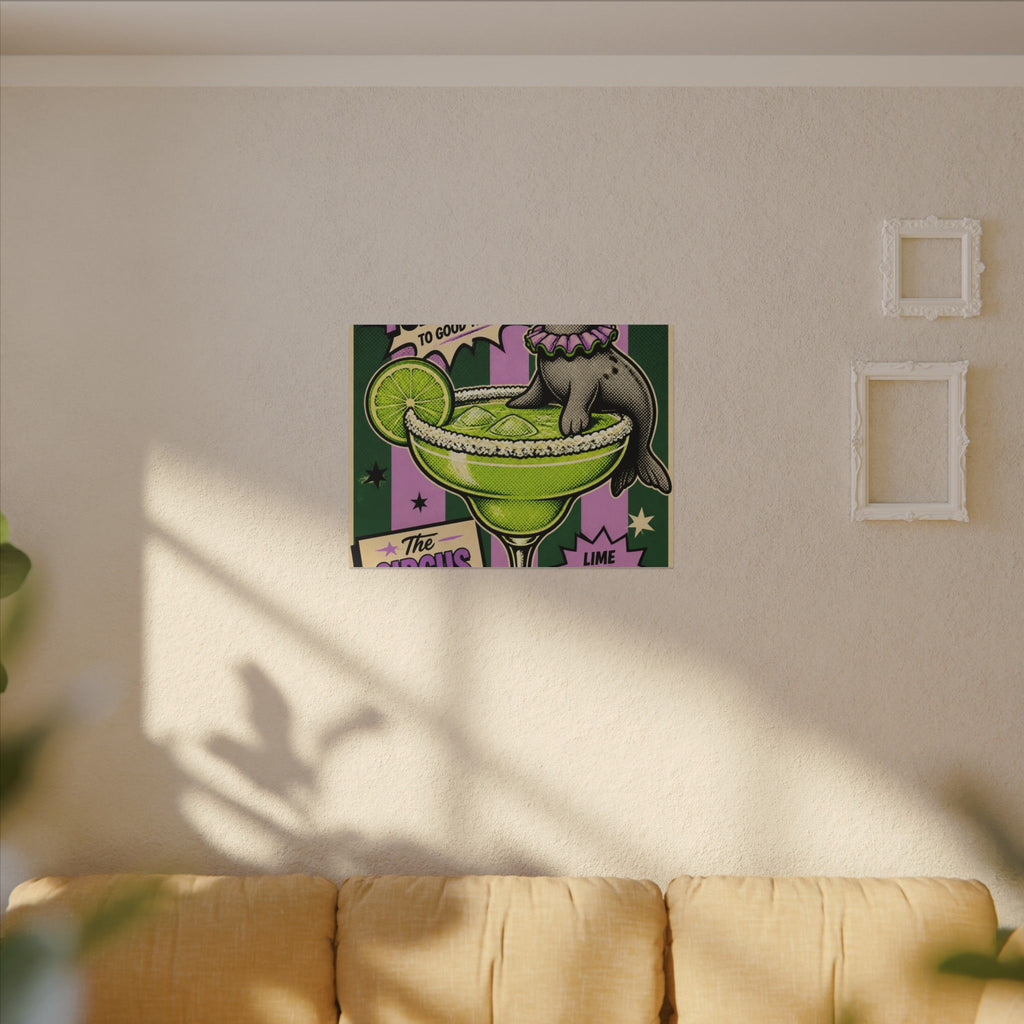 Margarita Balancing Seal Wall Art Canvas 16×20 Pop Art Living Room Decor Maximalist Print