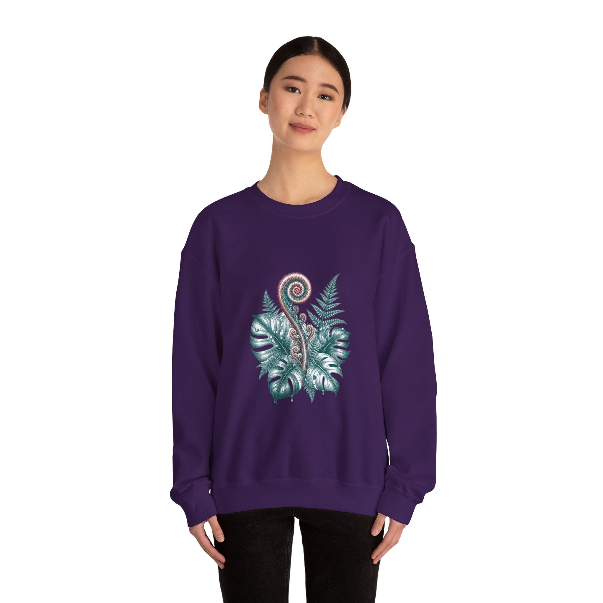 Matching Couple Sweatshirt - Desert & Rainforest Matching Couple Comfort Colors Crew Hand-Drawn Art His Hers Anniversary Gift - Design B