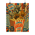 Popcorn Box Animals Wall Art Poster 24×36 Psychedelic Dining Room Decor Maximalist Print