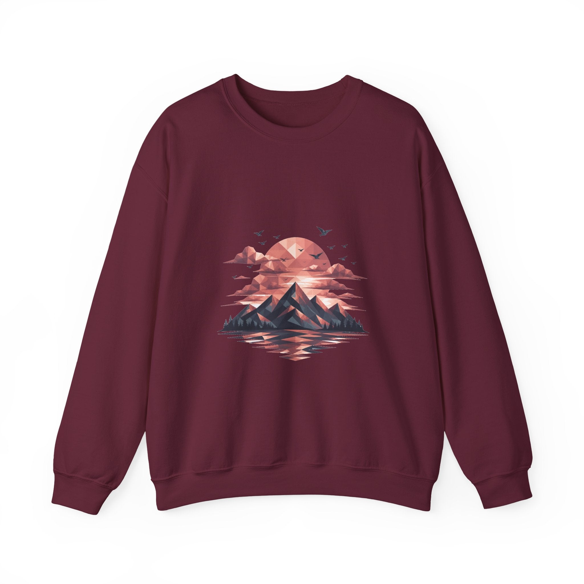 Matching Couple Sweatshirt - Sunrise & Sunset Matching Couple Comfort Colors Crew Geometric Art His Hers Love Gift - Design B