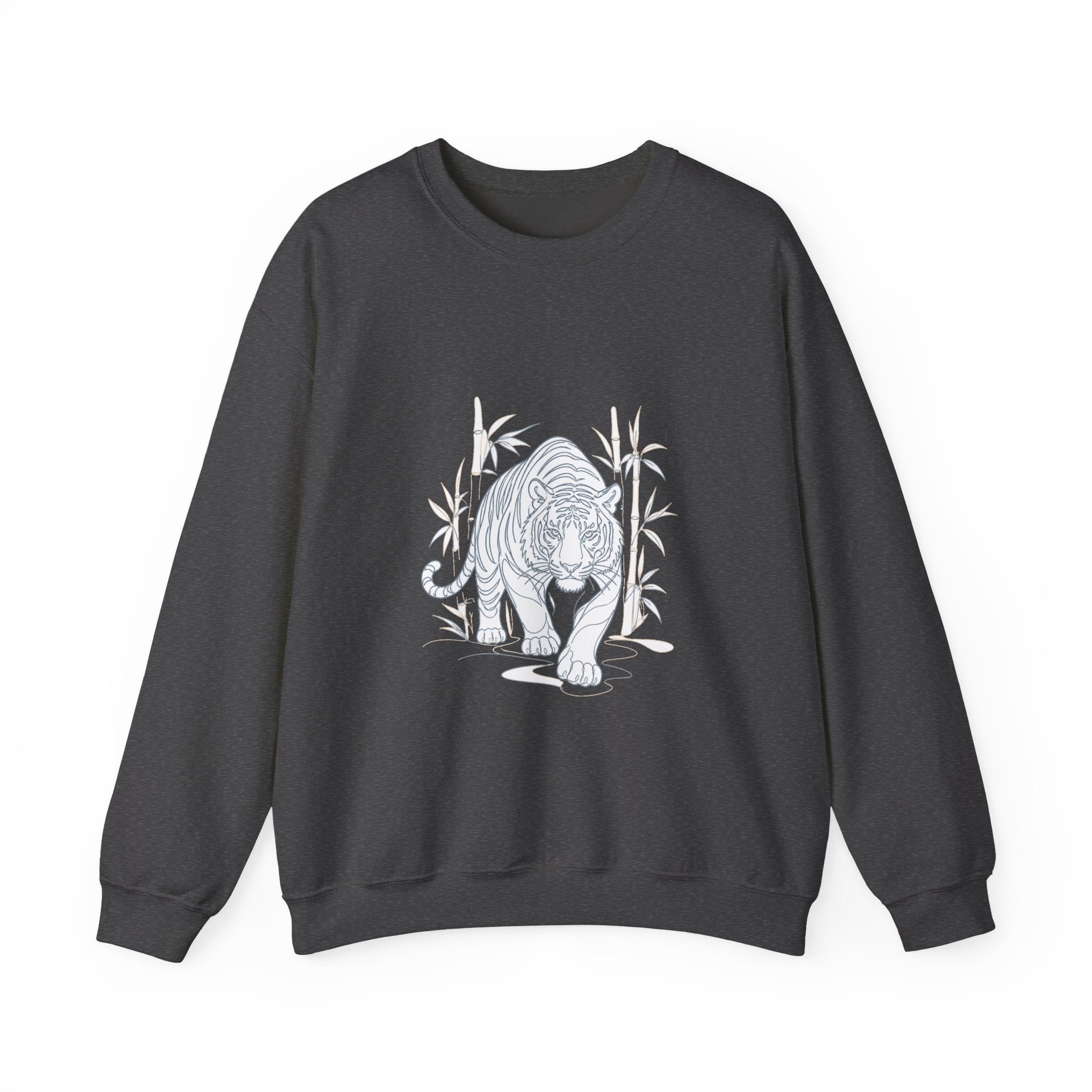 Matching Couple Sweatshirt - Tiger & Crane Matching Couple Crewneck Sweatshirt Minimalist Art His Hers Valentine Gift - Design A