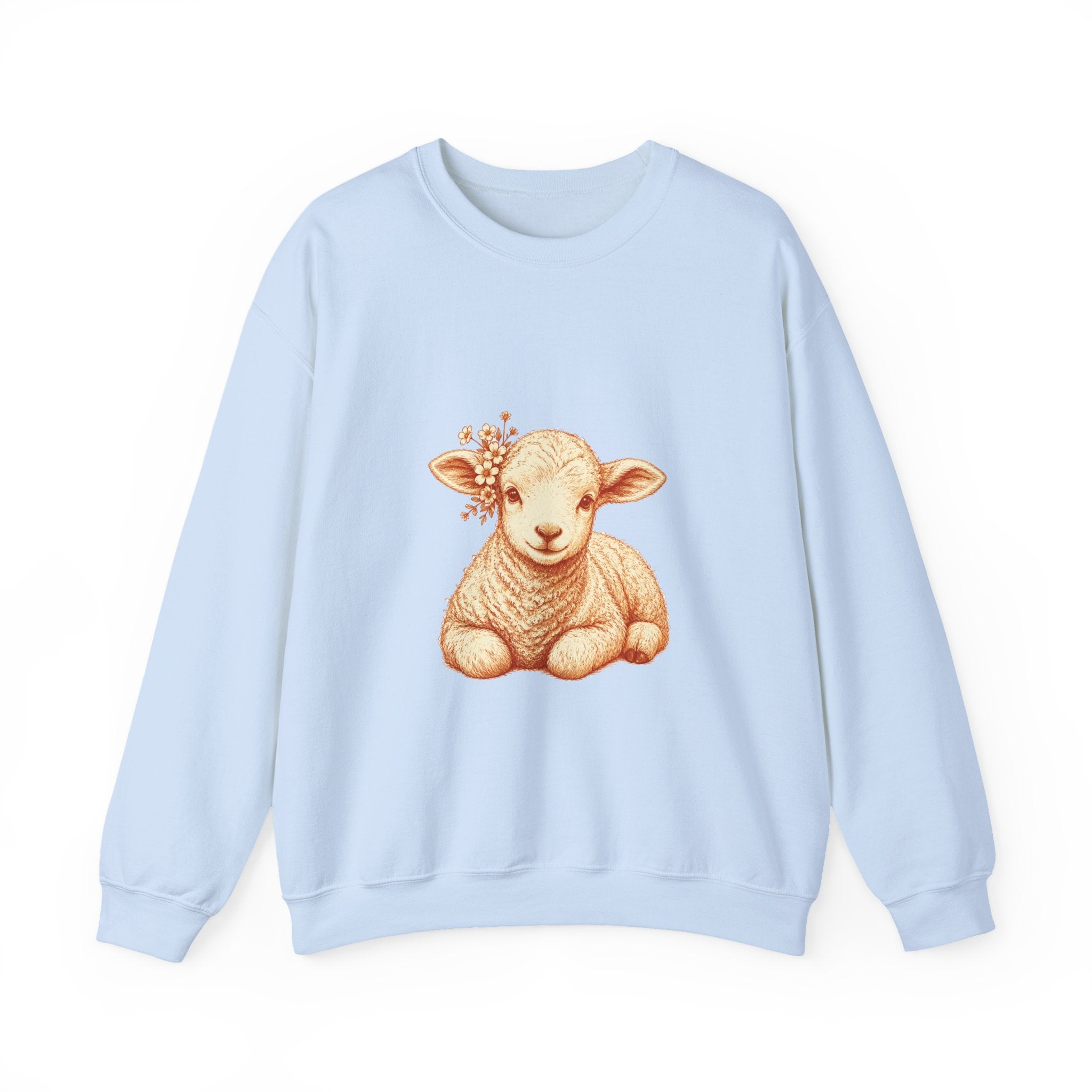 Matching Couple Sweatshirt - Lion & Lamb Matching Couple Comfort Colors Crew Hand-Drawn Art His Hers Anniversary Gift - Design B